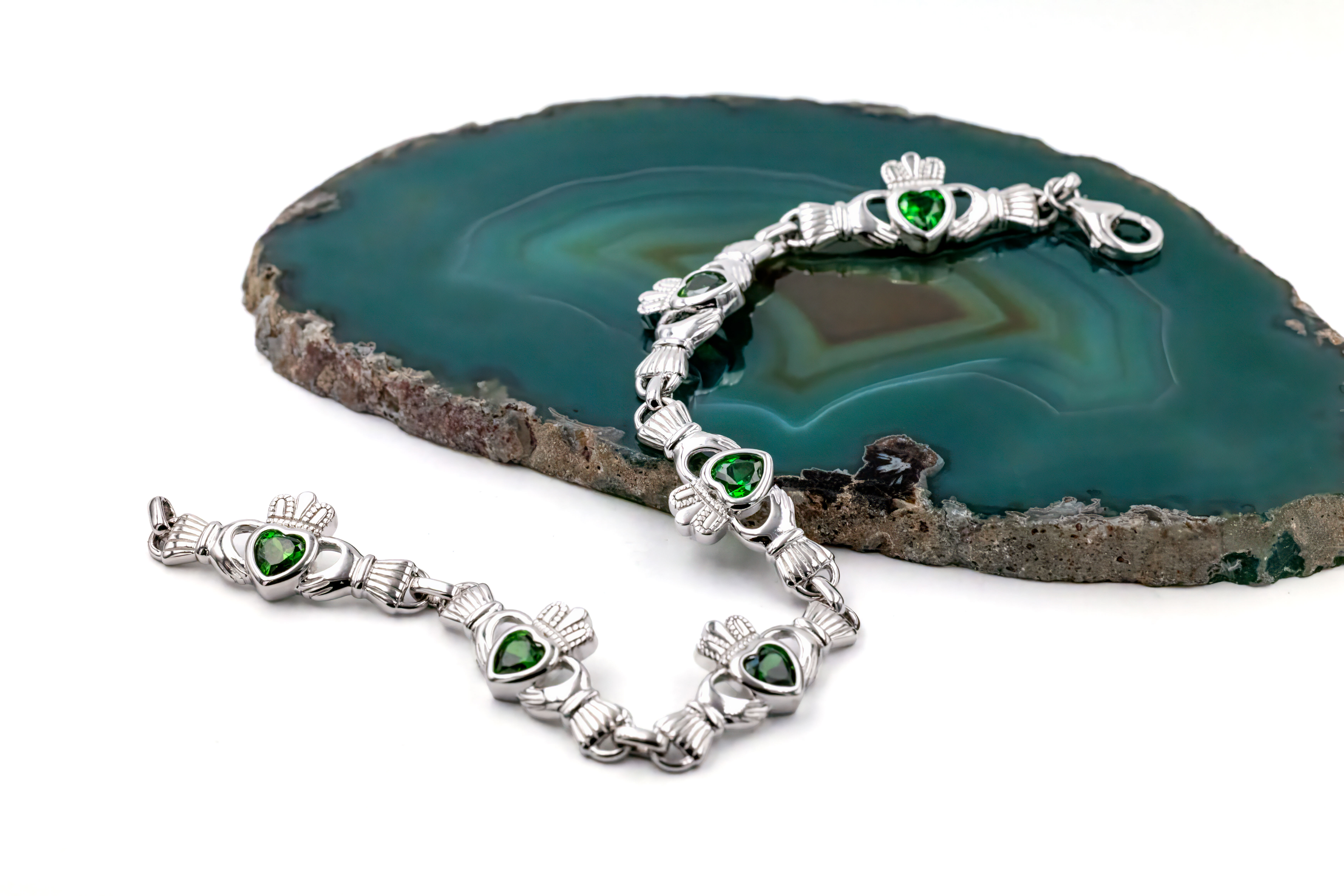 Genuine Sterling Silver Claddagh Bracelet For Women With a Polished Finish