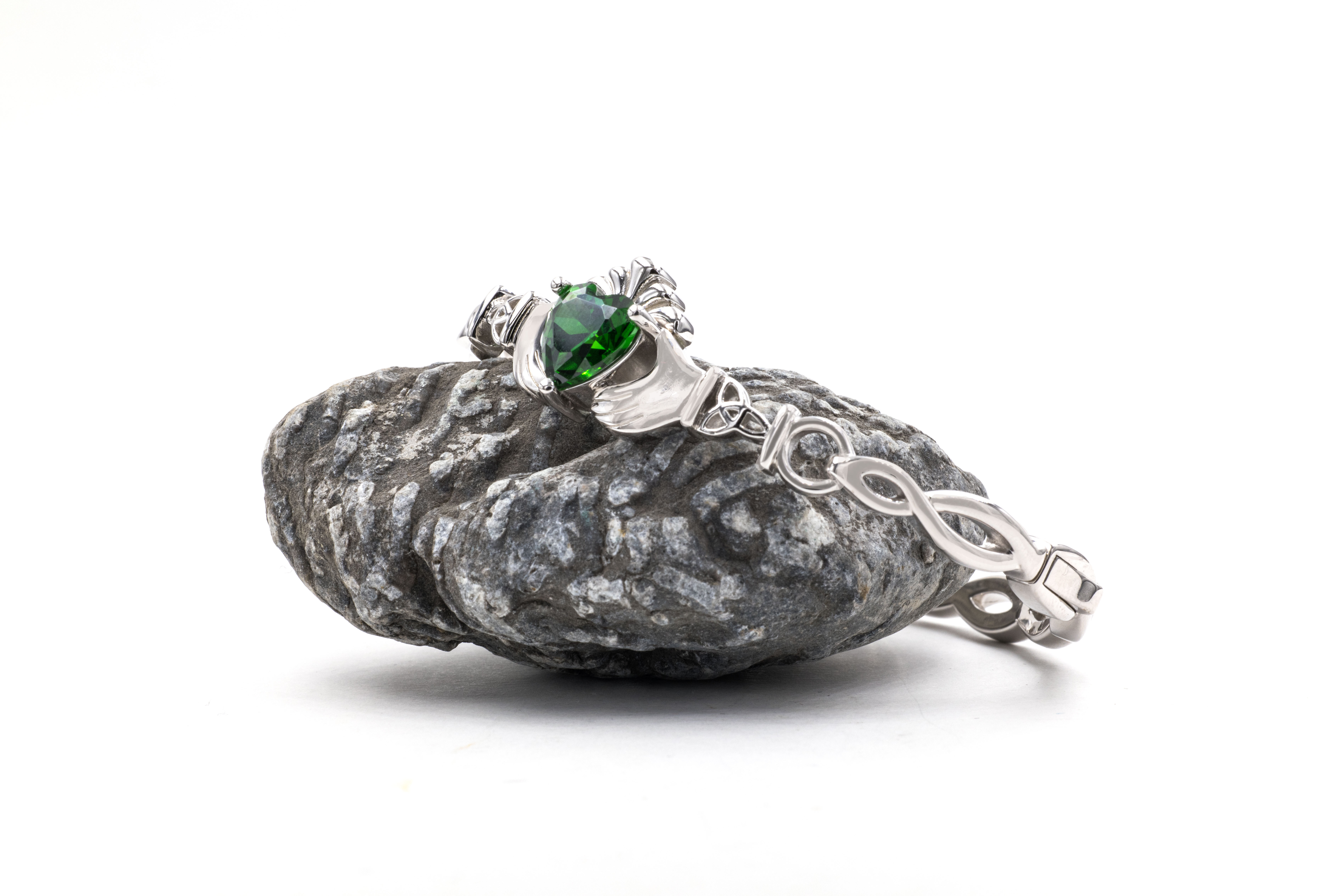 Real Sterling Silver Claddagh Gift Set With a Polished Finish For Women