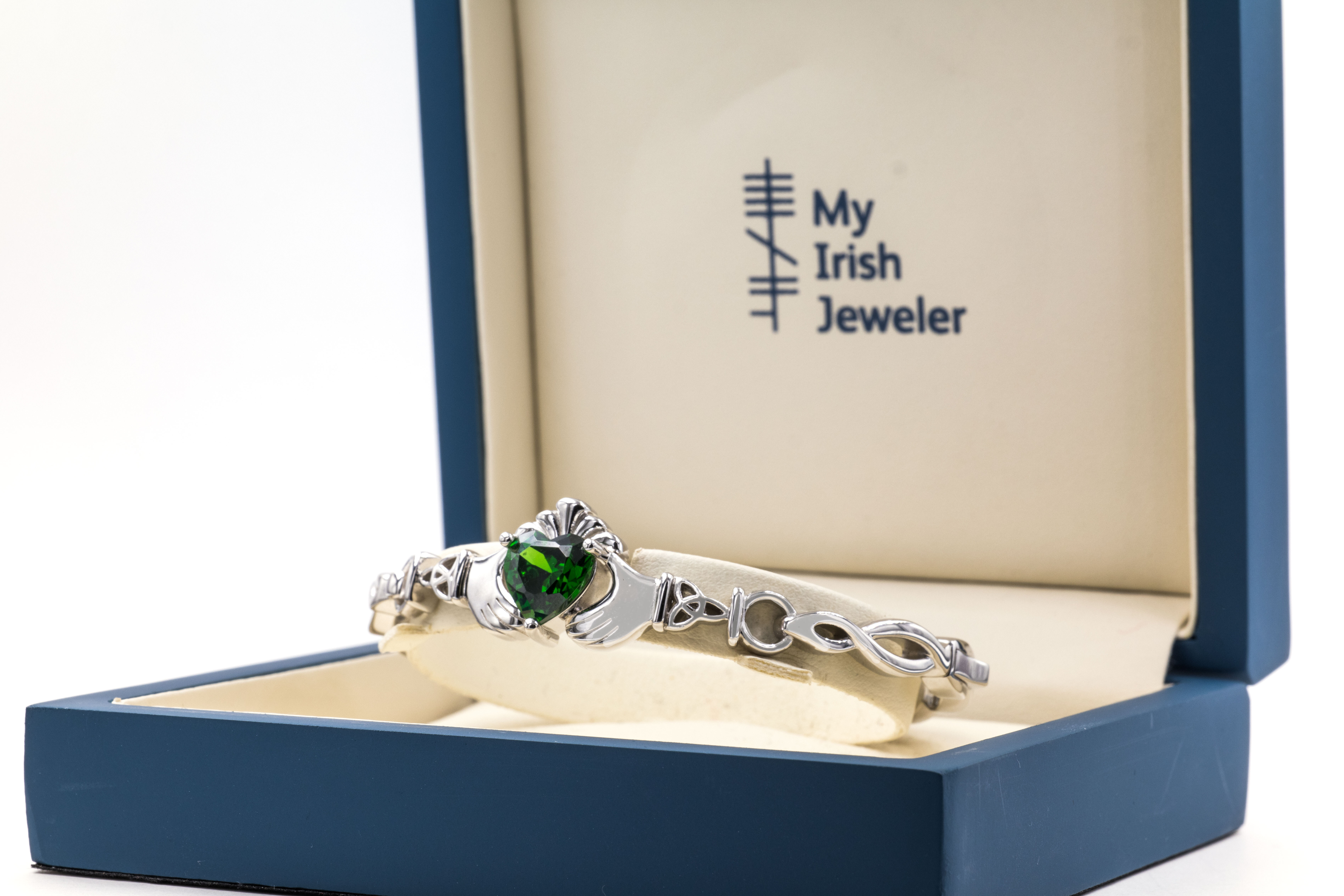 Striking Sterling Silver Claddagh Gift Set For Women With a Polished Finish