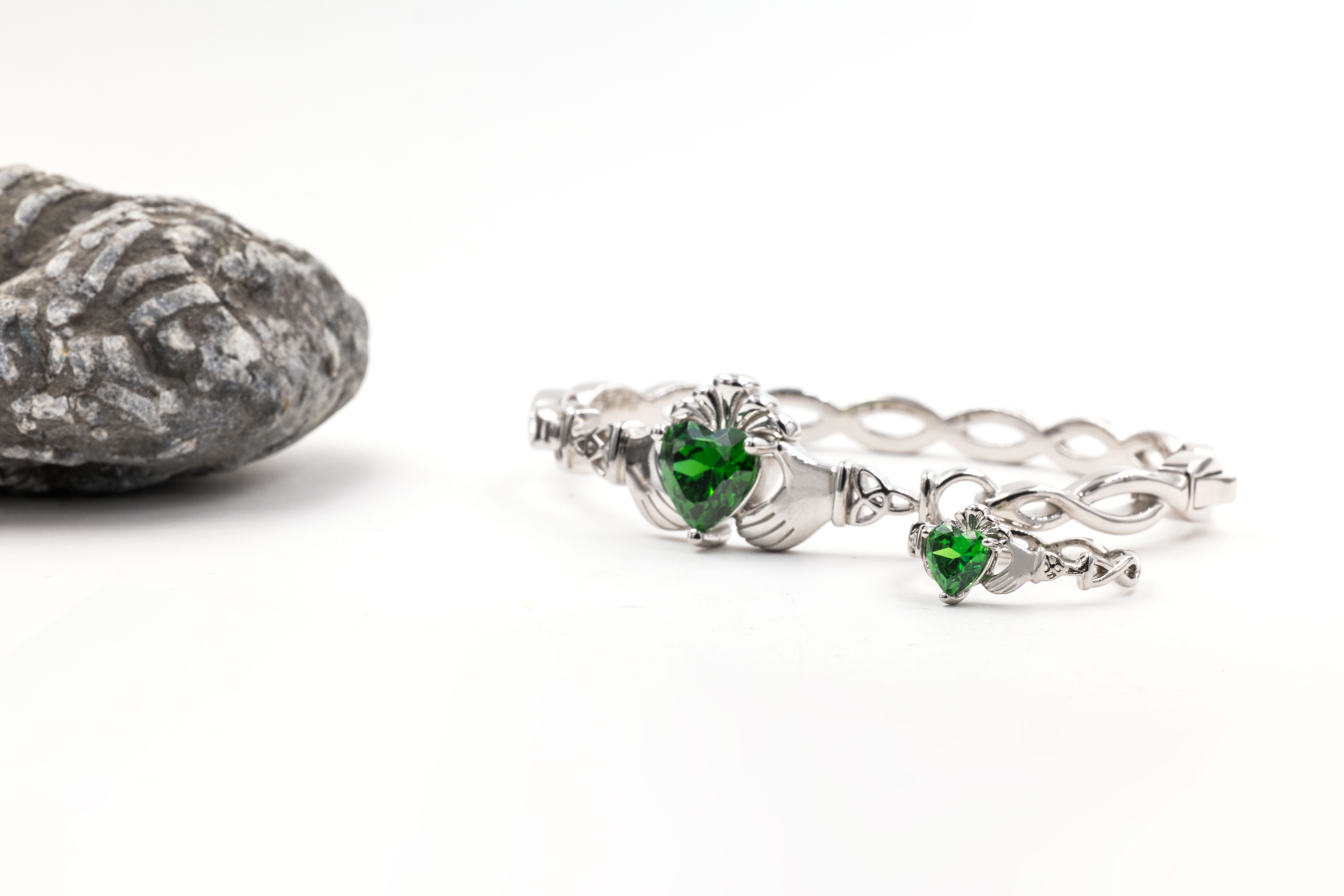 Womens Polished Sterling Silver Claddagh Gift Set