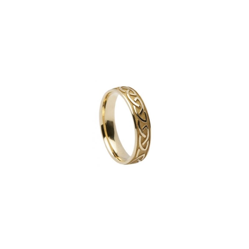 Striking 18K Yellow Gold Celtic Knot Ring For Men