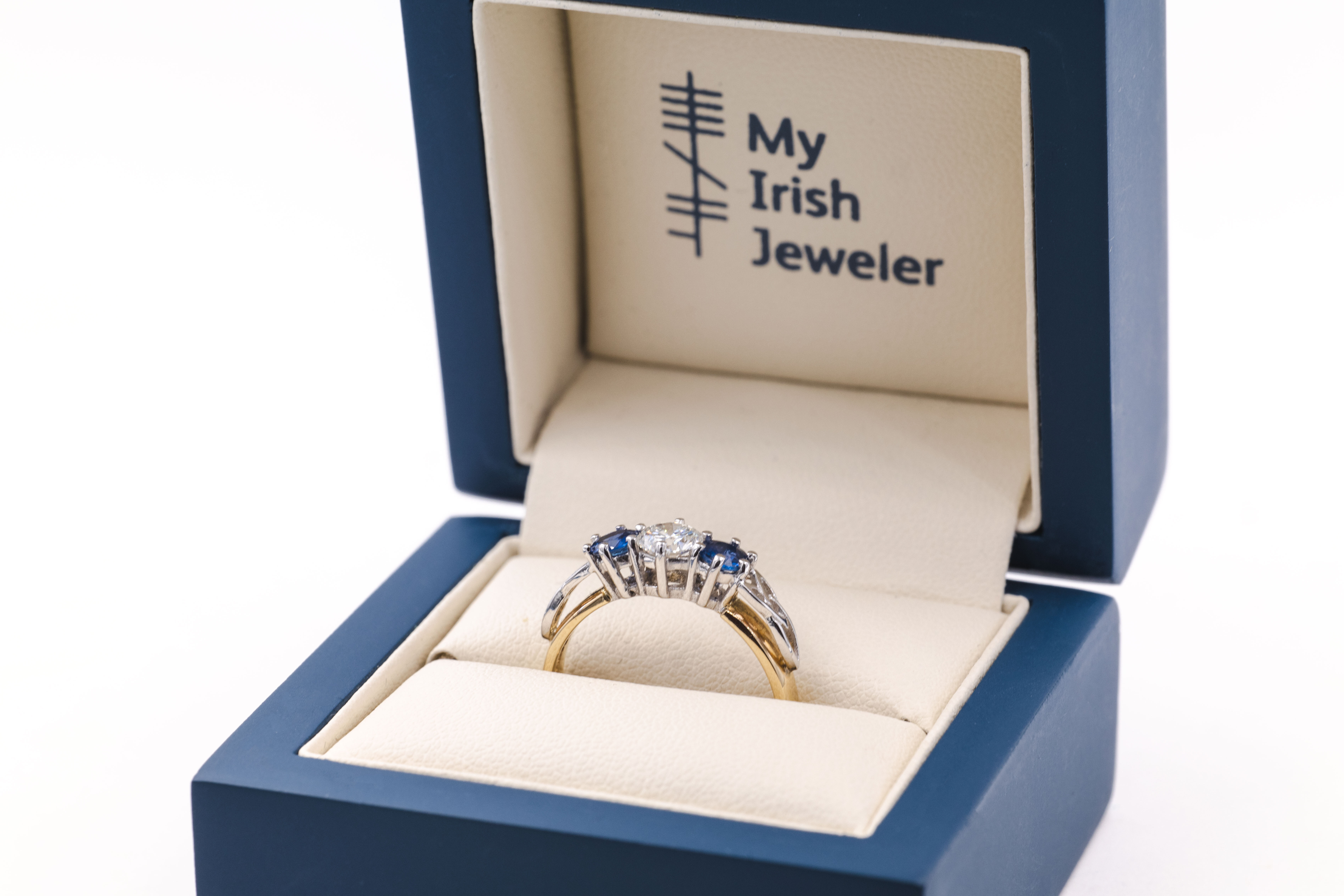 Genuine 14K Yellow Gold & White Gold Trinity Knot Ring With a Polished Finish For Women