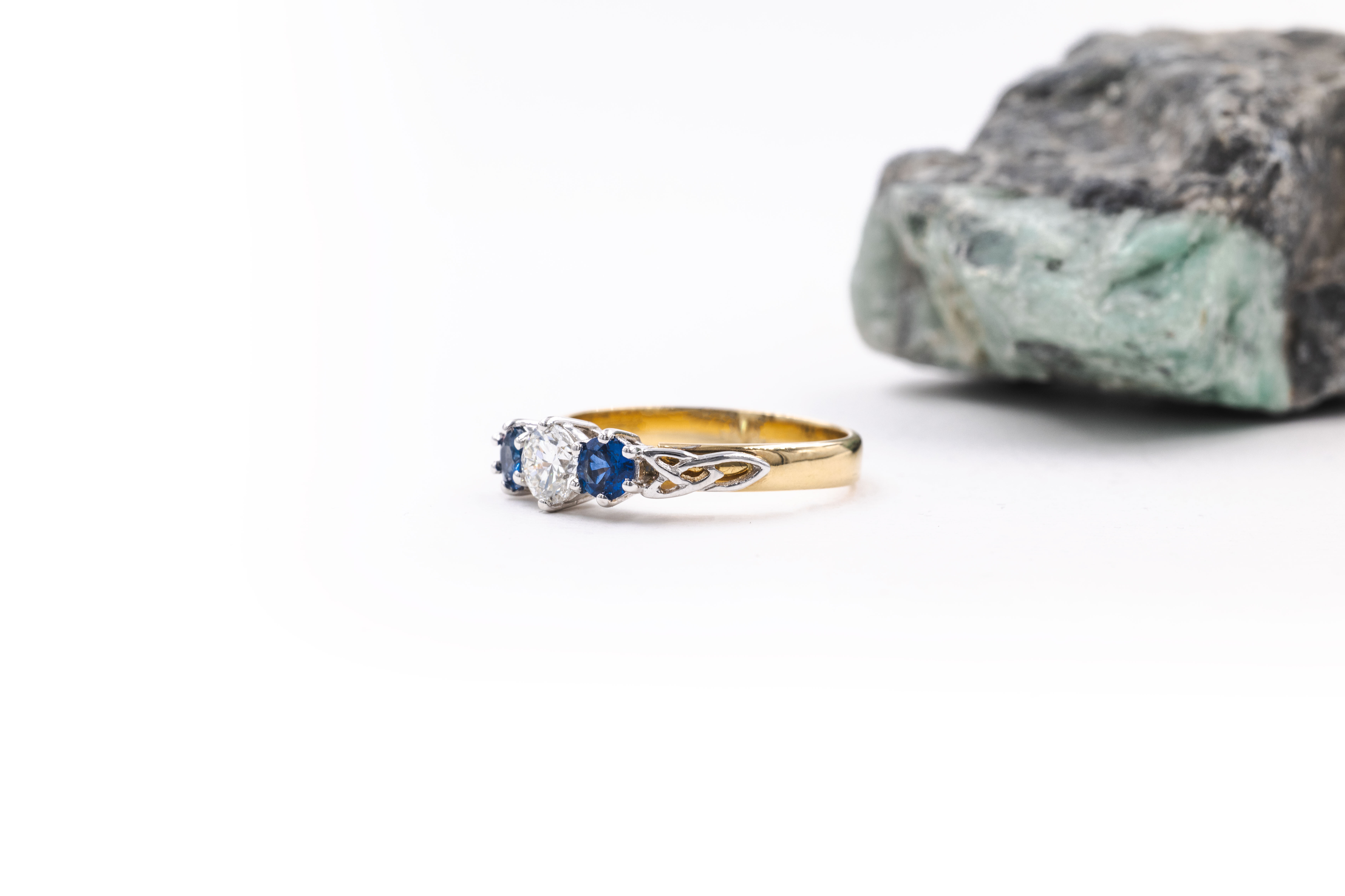 Womens Polished Trinity Knot 0.50ct Lab Grown Diamond Engagement Ring in Real Yellow Gold & White Gold