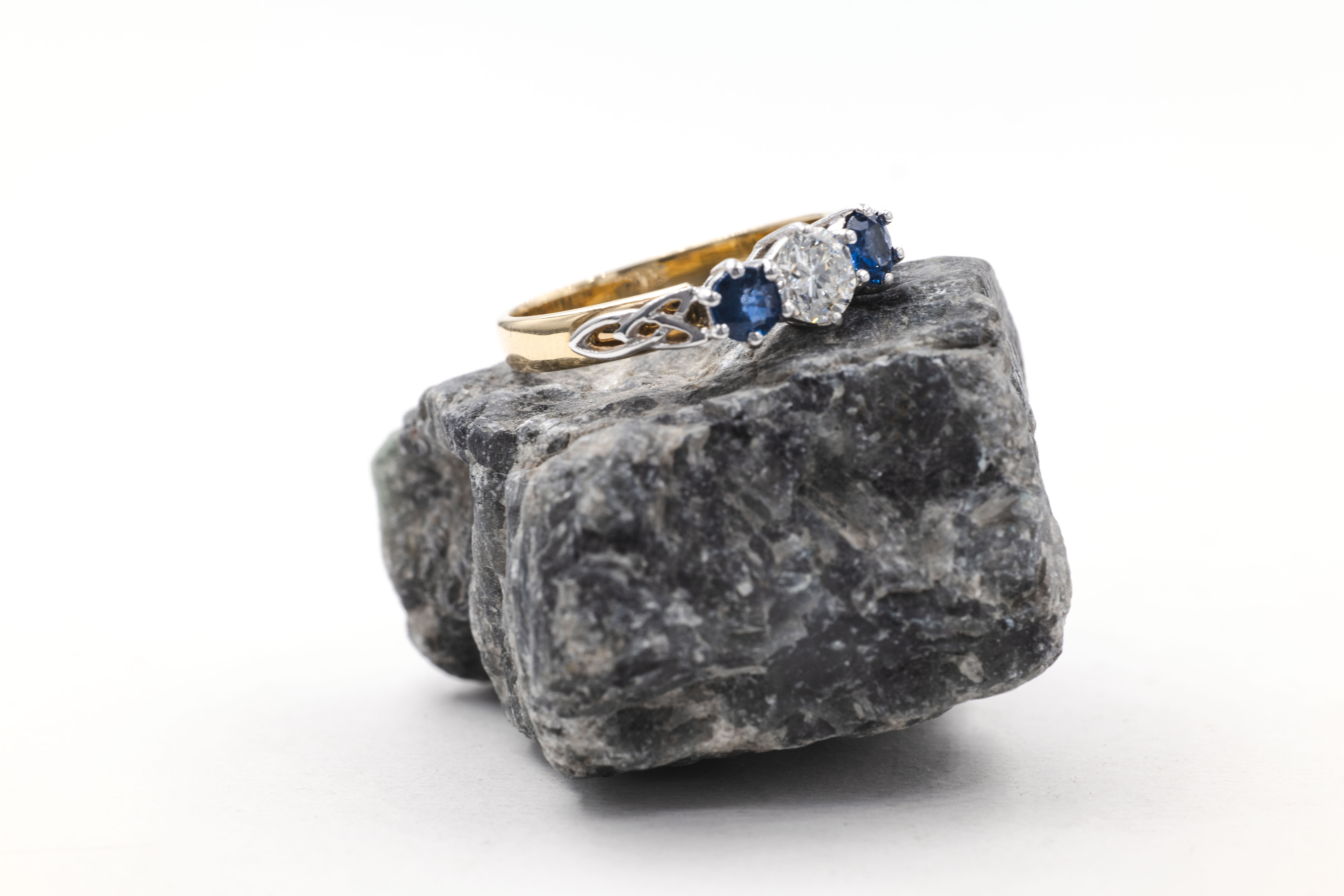 Luxurious 14K Yellow Gold & White Gold Trinity Knot 0.50ct Lab Grown Diamond Engagement Ring For Women With a Polished Finish