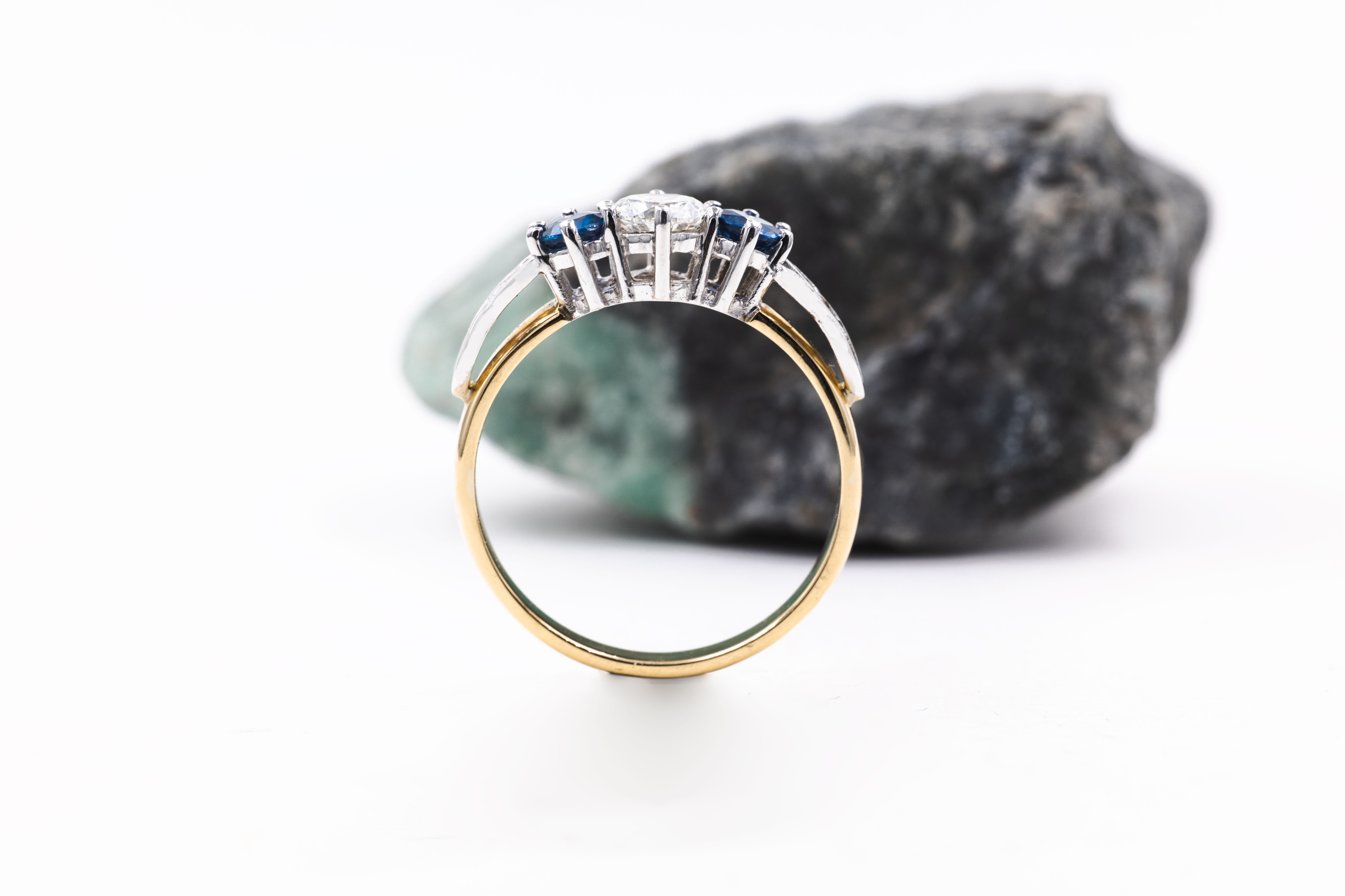 Womens Polished Yellow Gold & White Gold Trinity Knot Engagement Ring