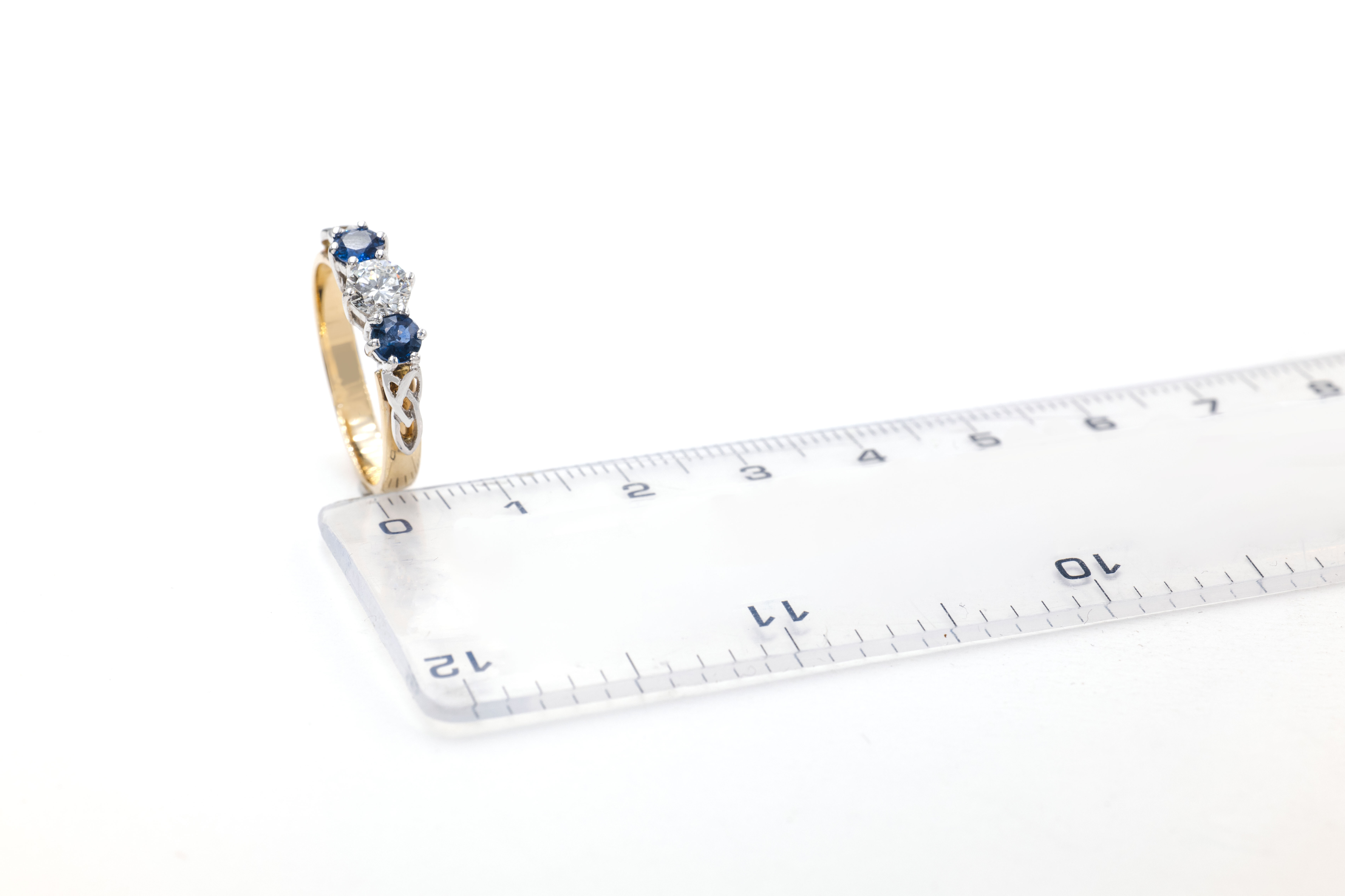 Womens Polished Trinity Knot Engagement Ring in Real Yellow Gold & White Gold