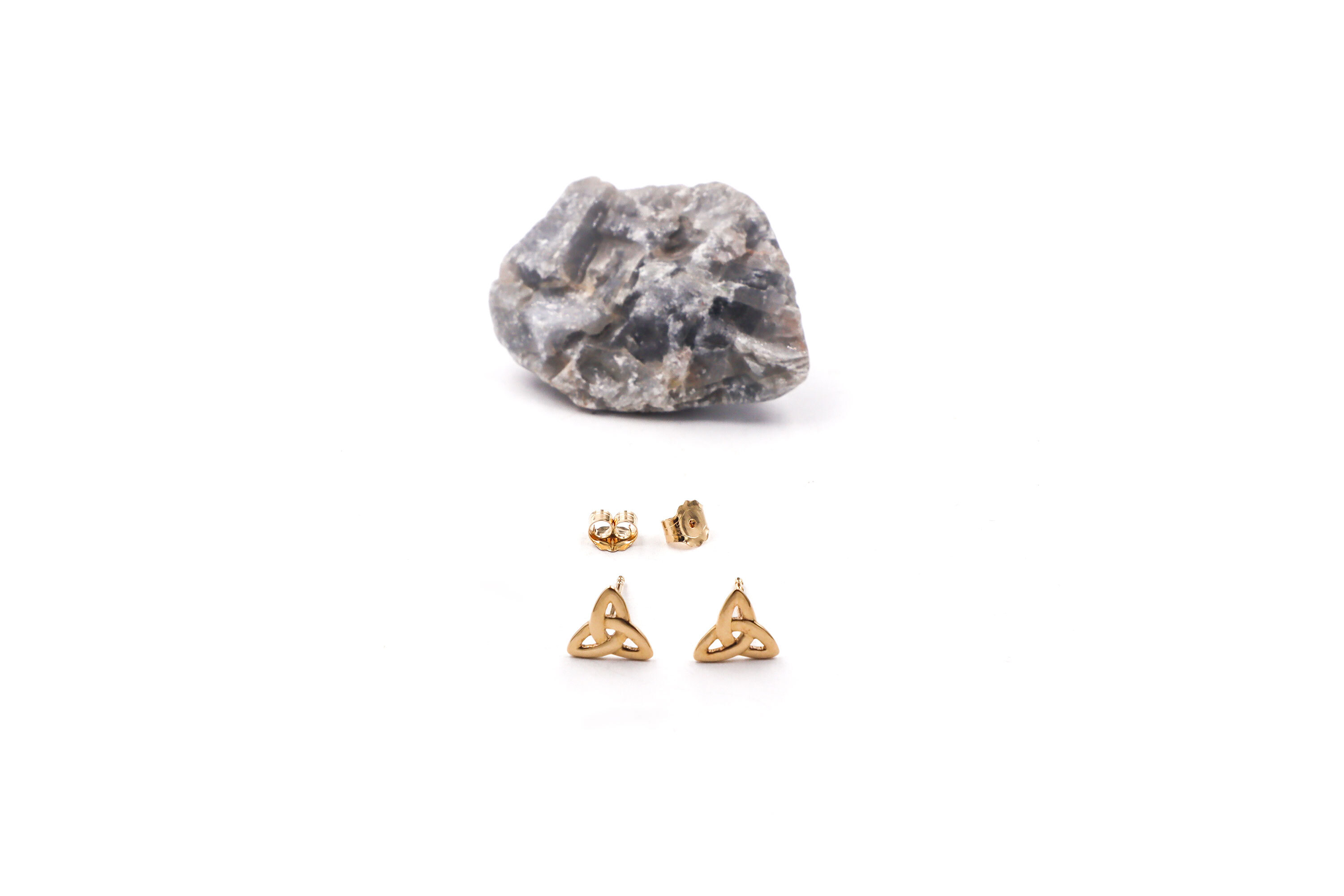 Womens Trinity Knot Earrings in Real 9K Yellow Gold