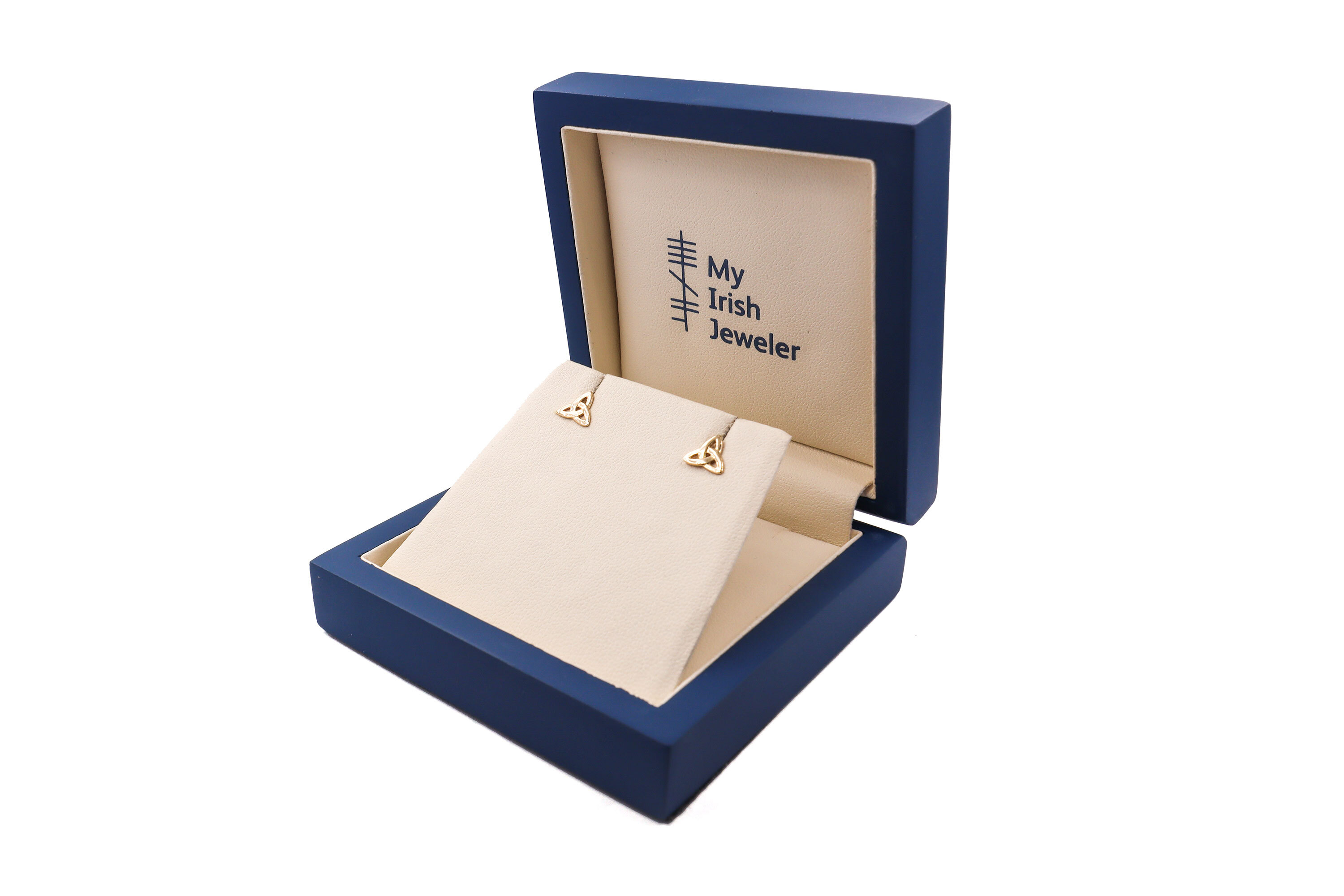 Womens Trinity Knot Earrings in Real Yellow Gold