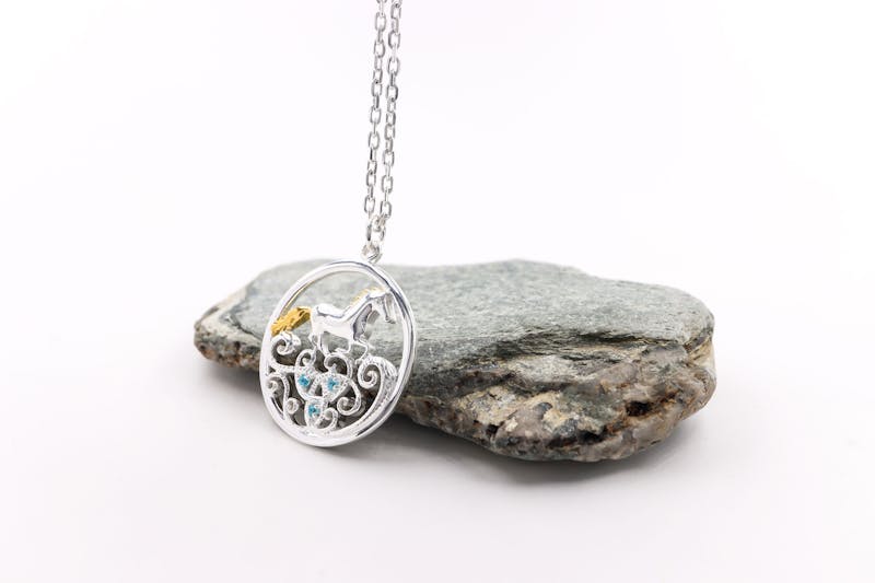 Real Sterling Silver Folklore & Trinity Knot Necklace For Women