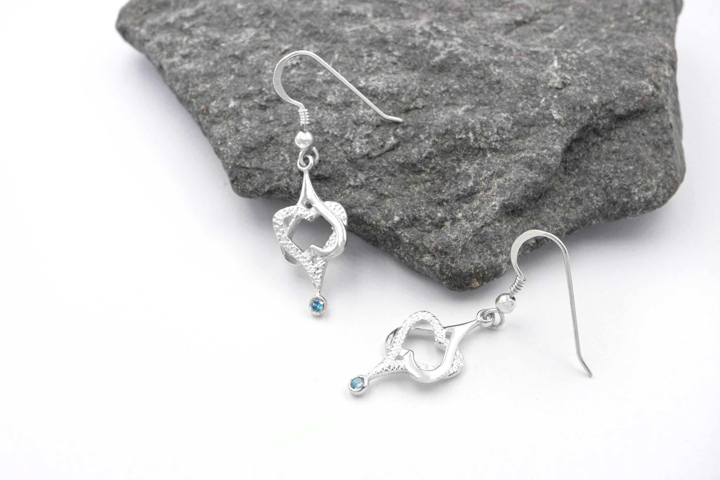Womens Sterling Silver Trinity Knot Earrings