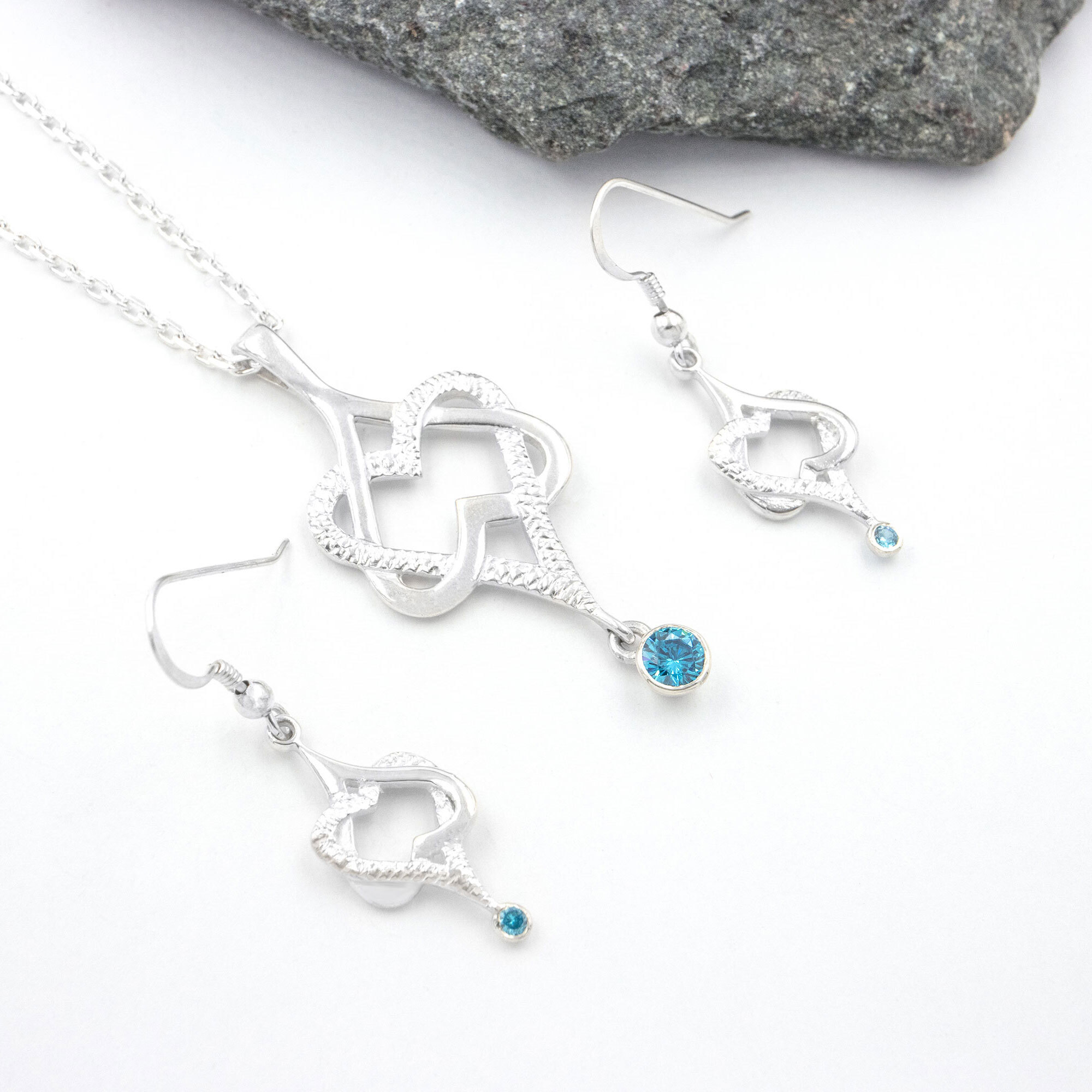 Authentic Sterling Silver Trinity Knot Earrings For Women