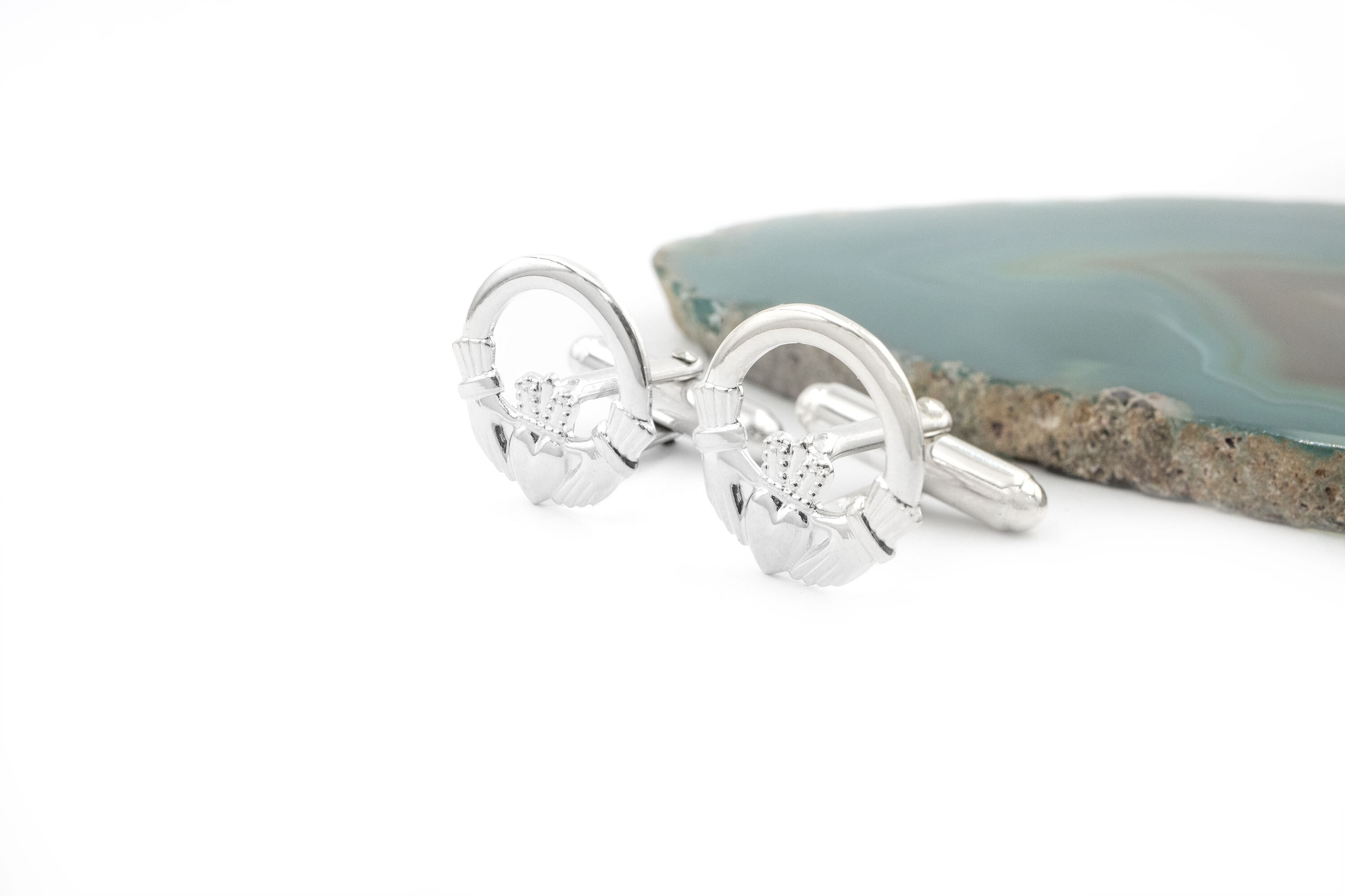 Sterling Silver Claddagh Cufflinks