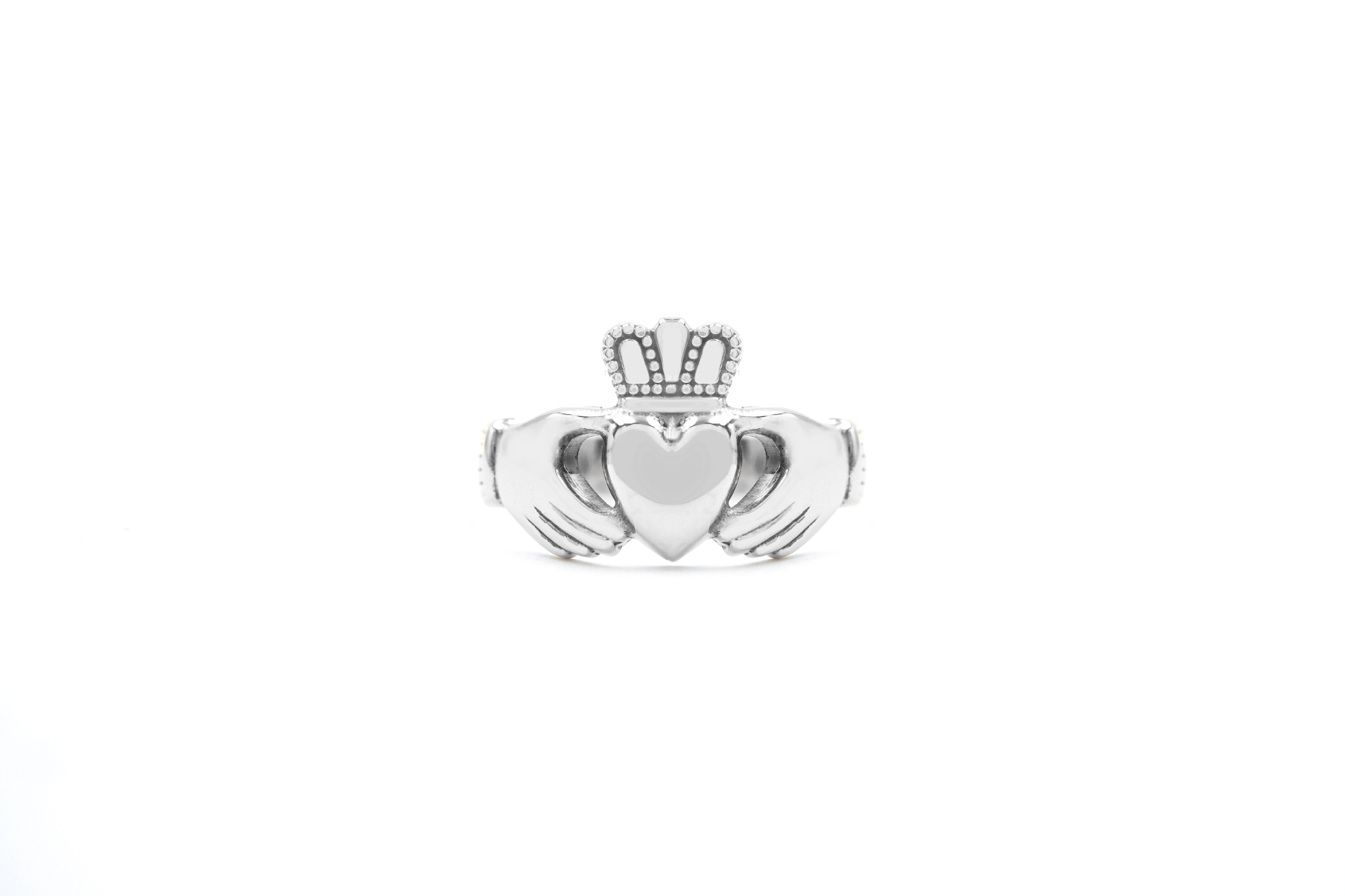 Mens Authentic Sterling Silver Claddagh Ring