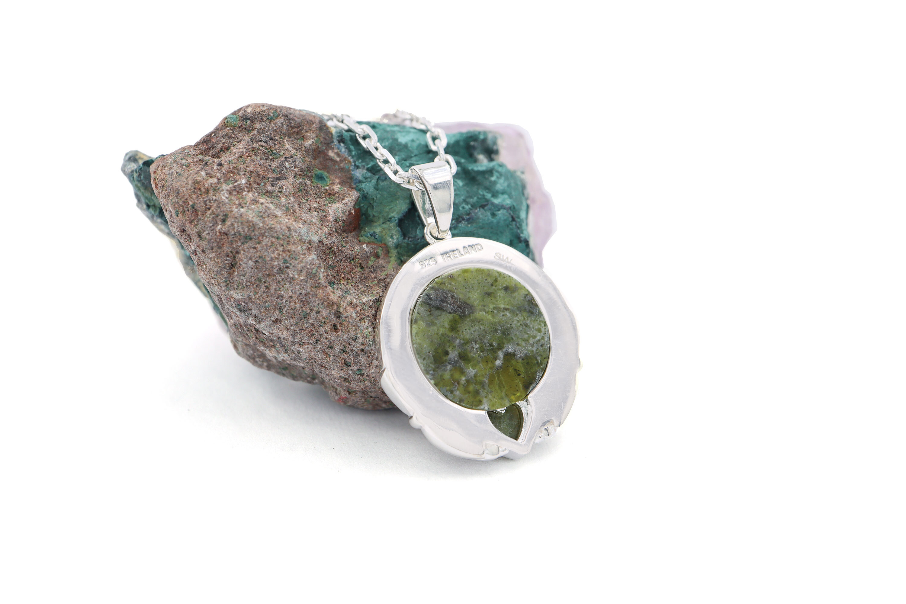 Womens Connemara Marble & Claddagh Gift Set in Sterling Silver