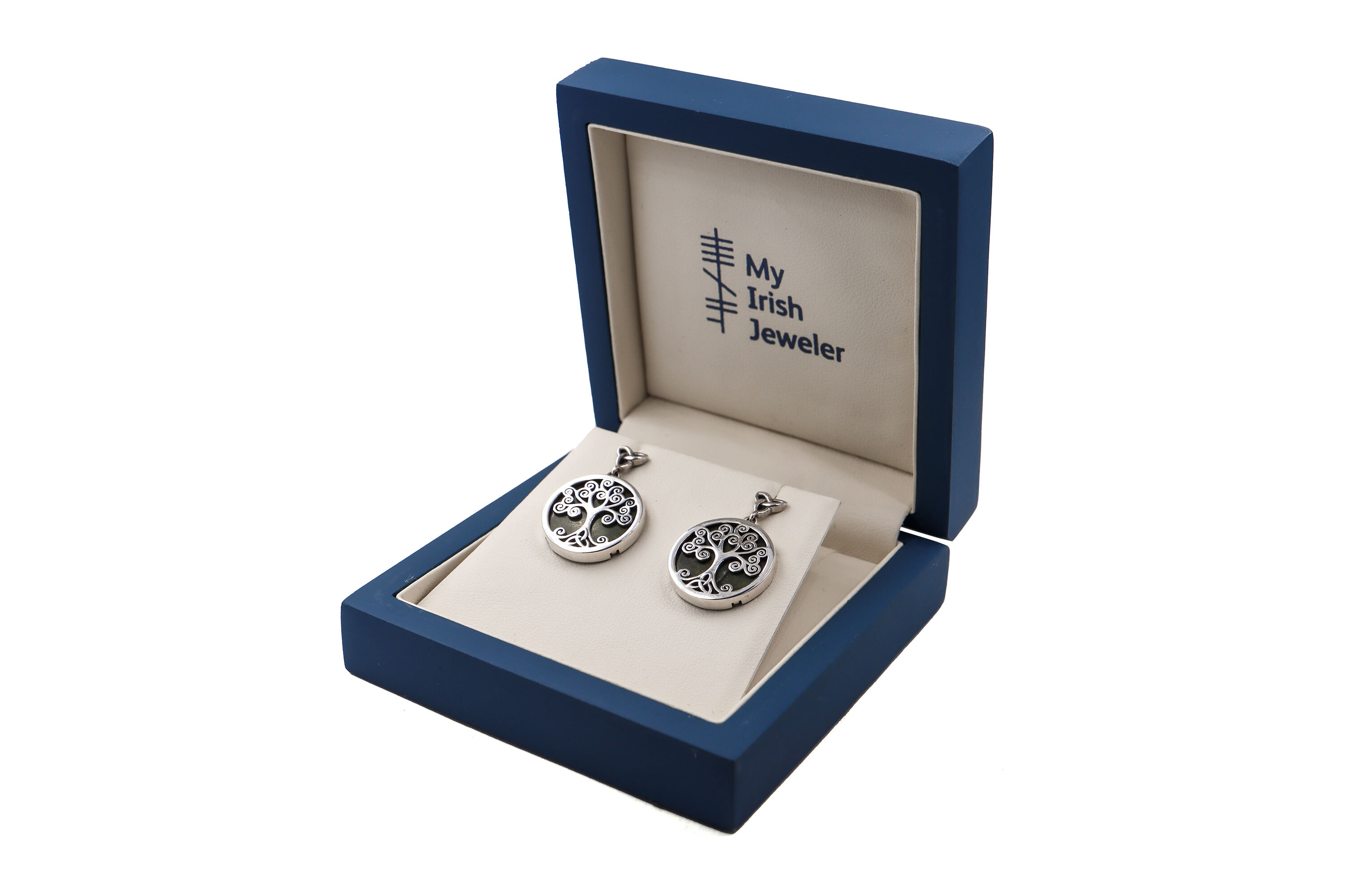 Real Sterling Silver Connemara Marble & Tree of Life Gift Set For Women