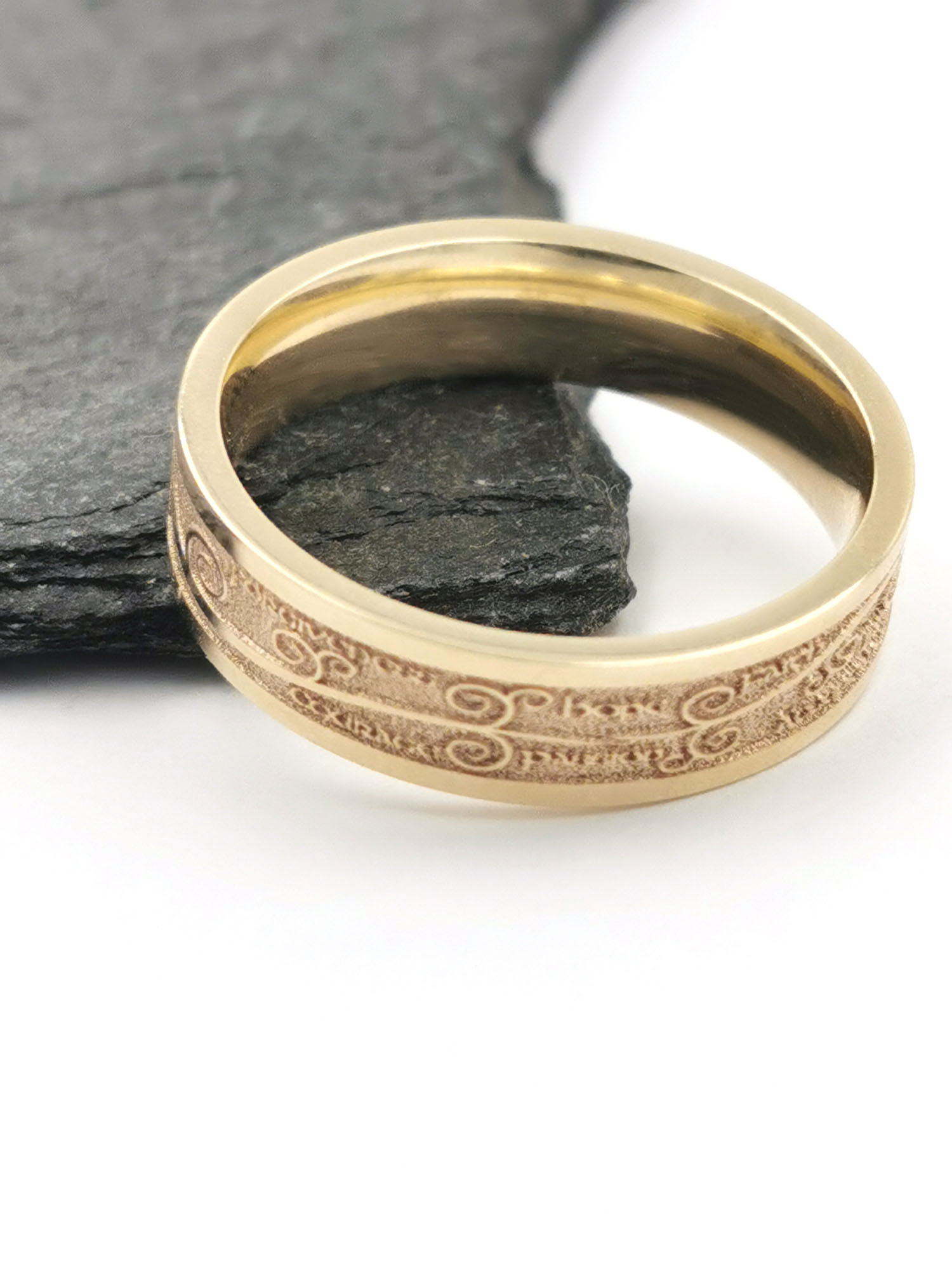 Tree of Life 5.0mm Ring in Real Yellow Gold