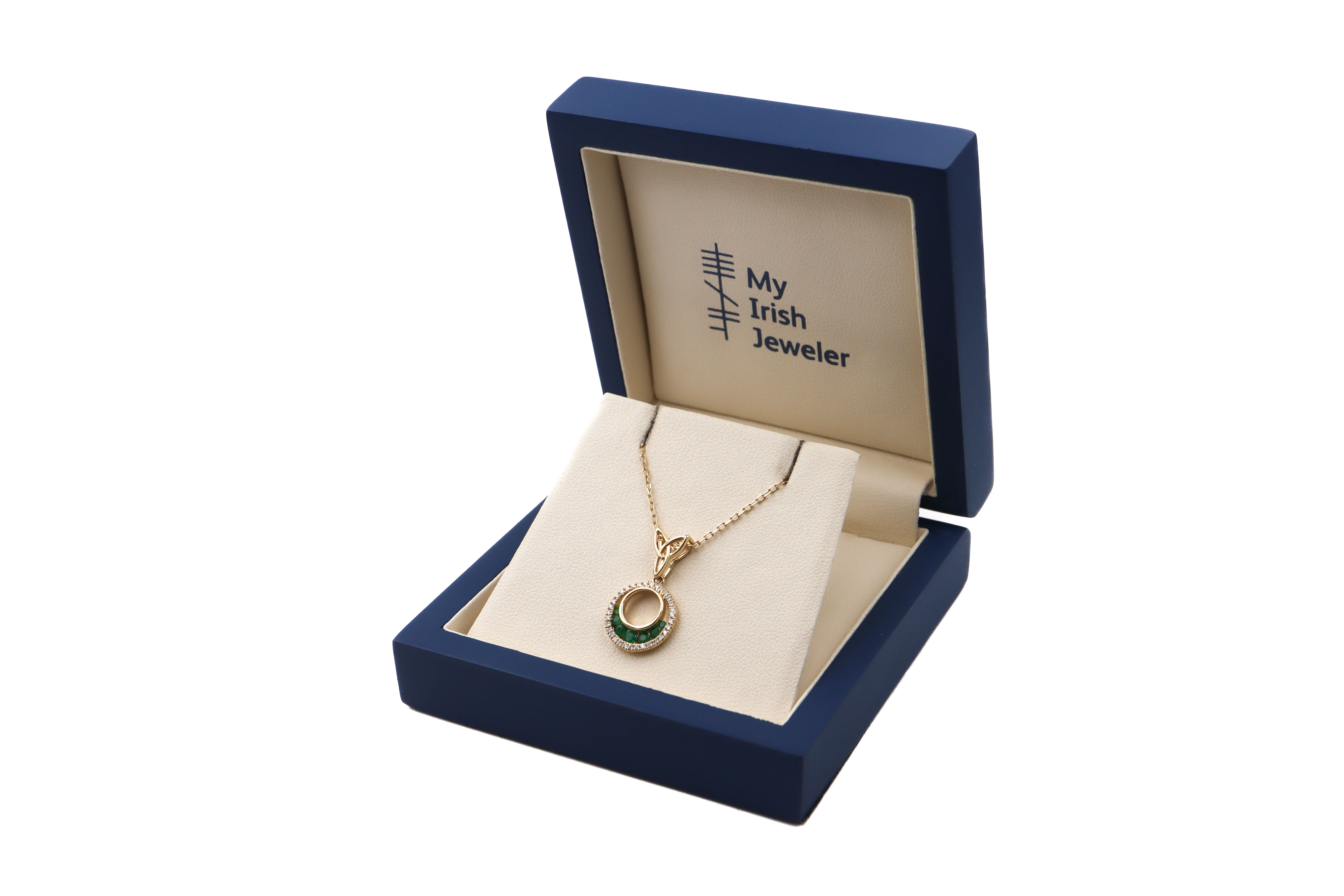 Womens Trinity Knot Necklace in Real Yellow Gold. In Luxury Packaging.