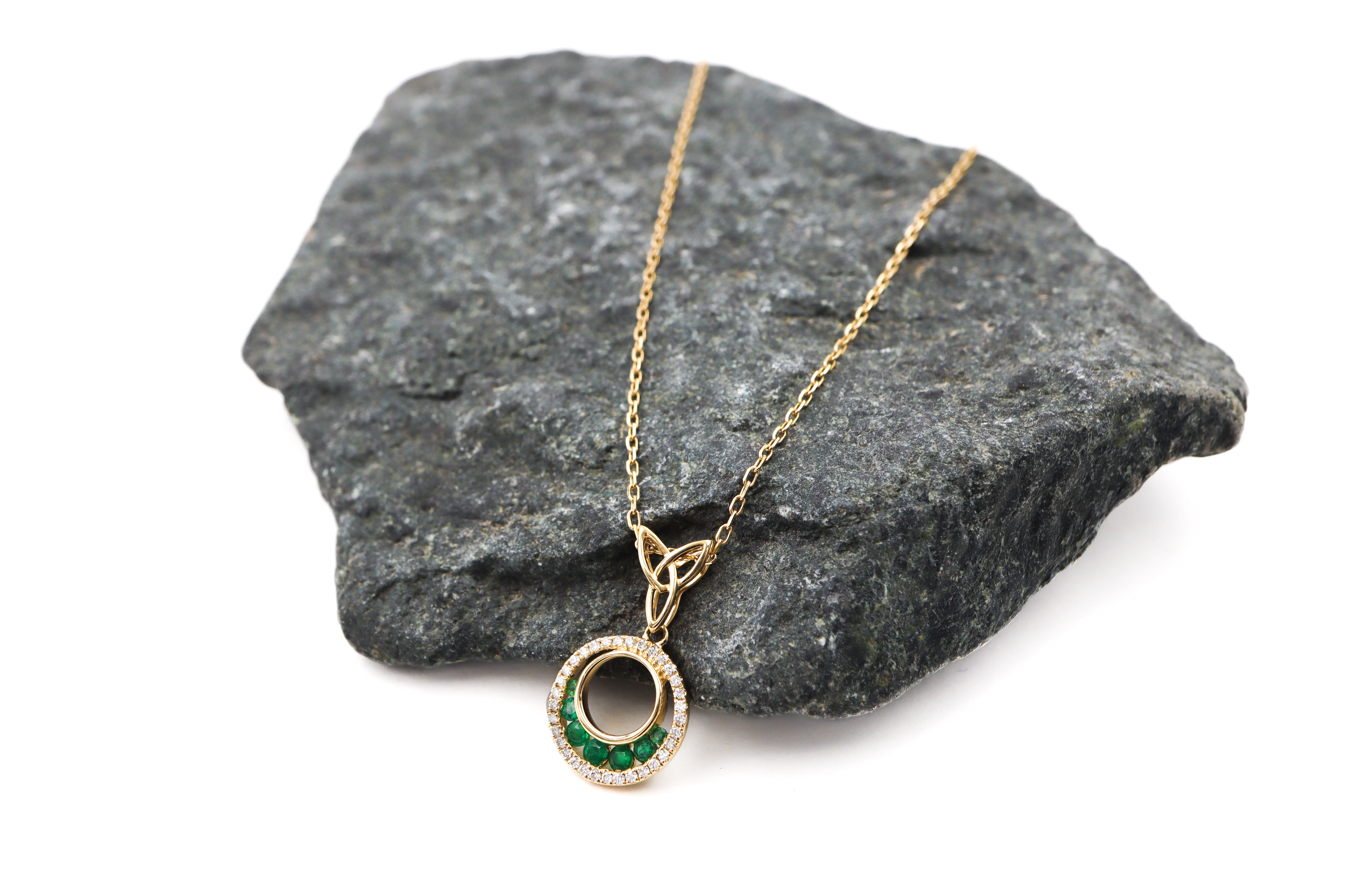 Womens Trinity Knot Necklace in Real Yellow Gold