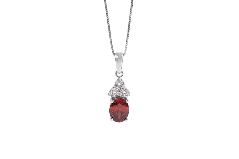 Striking Sterling Silver January Birthstone Necklace For Women