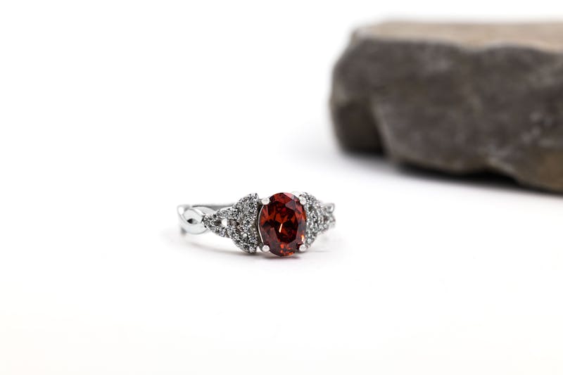 Womens January Birthstone Ring in Sterling Silver
