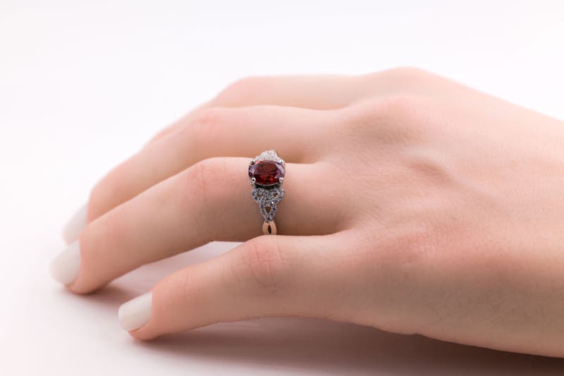 Womens Gorgeous Sterling Silver January Birthstone Ring