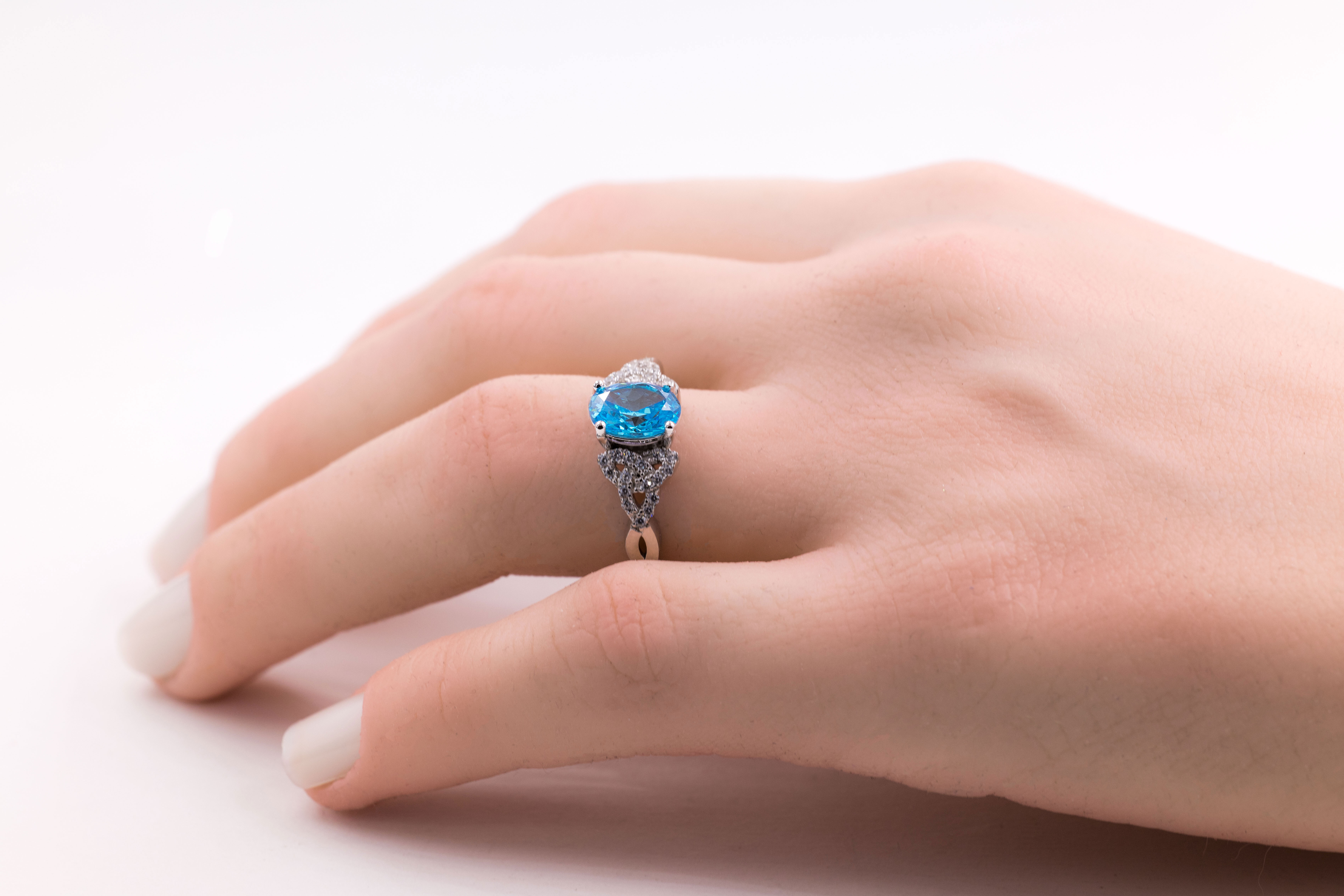 Authentic Sterling Silver March Birthstone 2.0mm Ring For Women