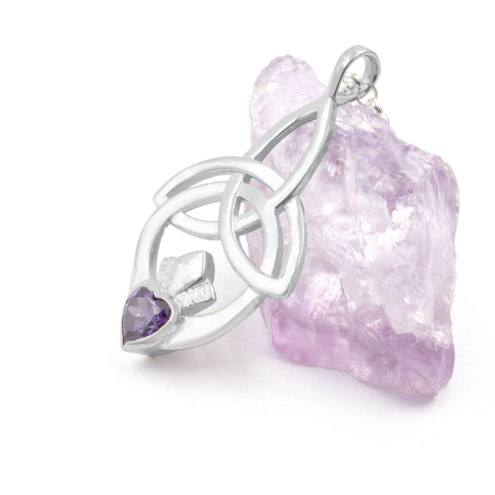 Trinity Claddagh Amethyst Cz