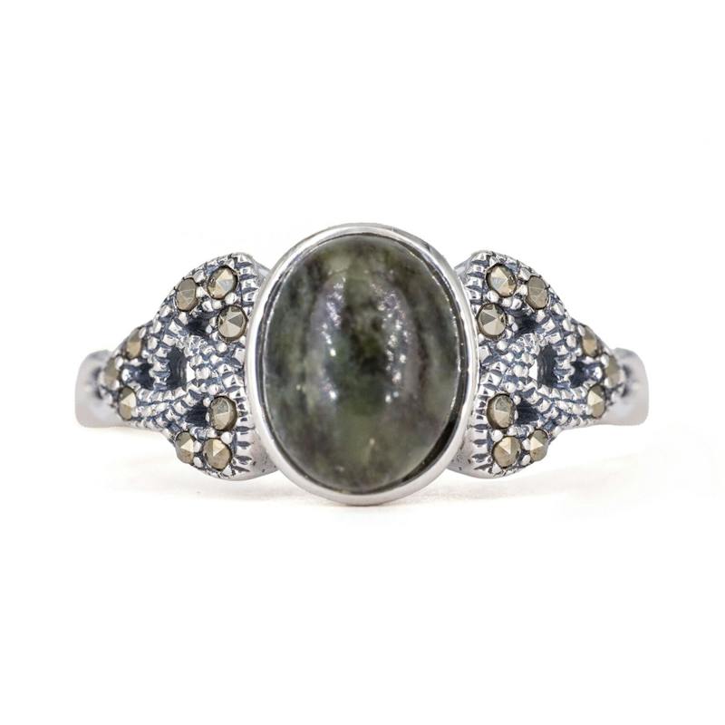 Beautiful Marble Rings Trinity Knot Connemara Marble Ring, From Ireland | My Irish Jeweler