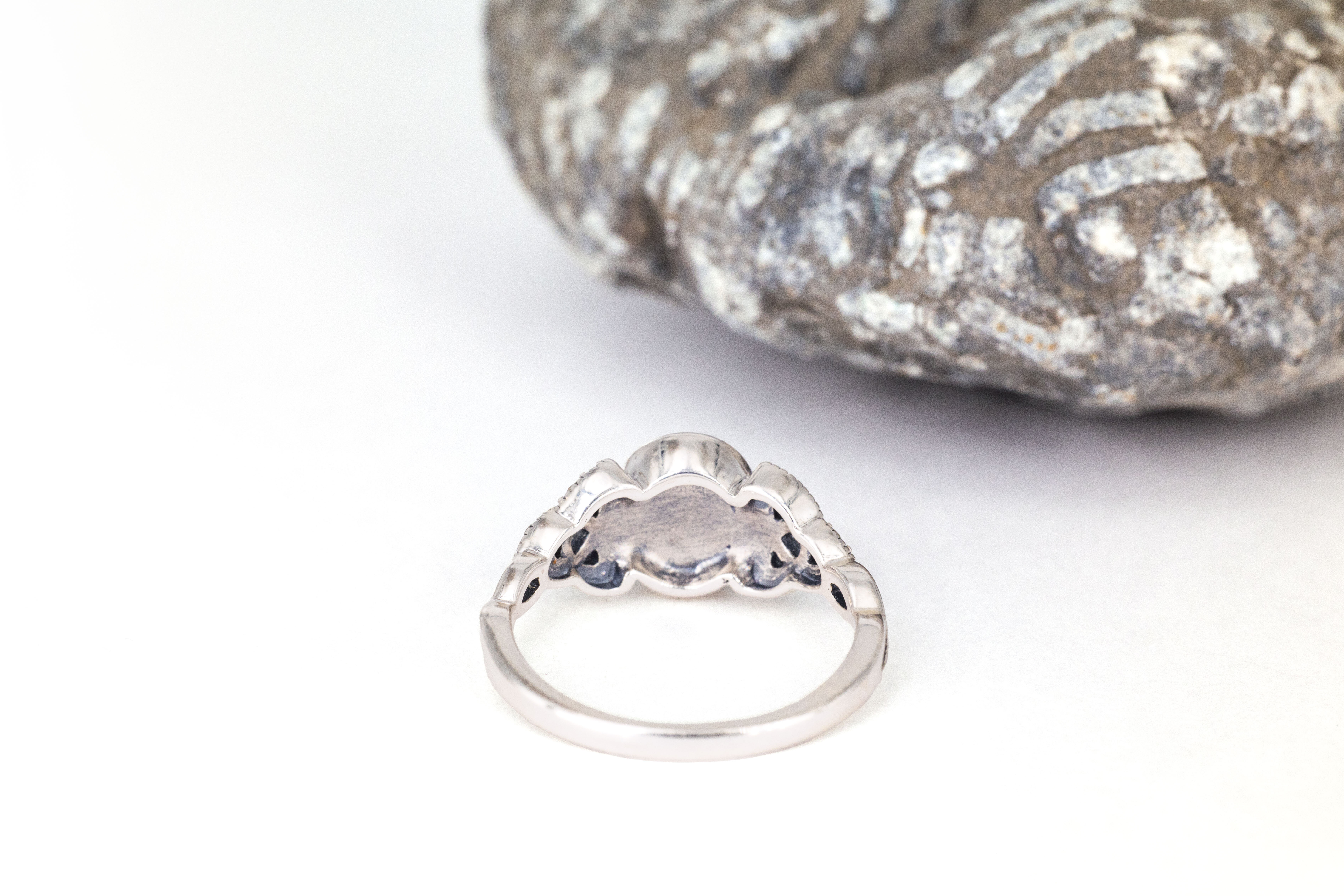 Authentic Sterling Silver Connemara Marble Ring With a Polished Finish For Women
