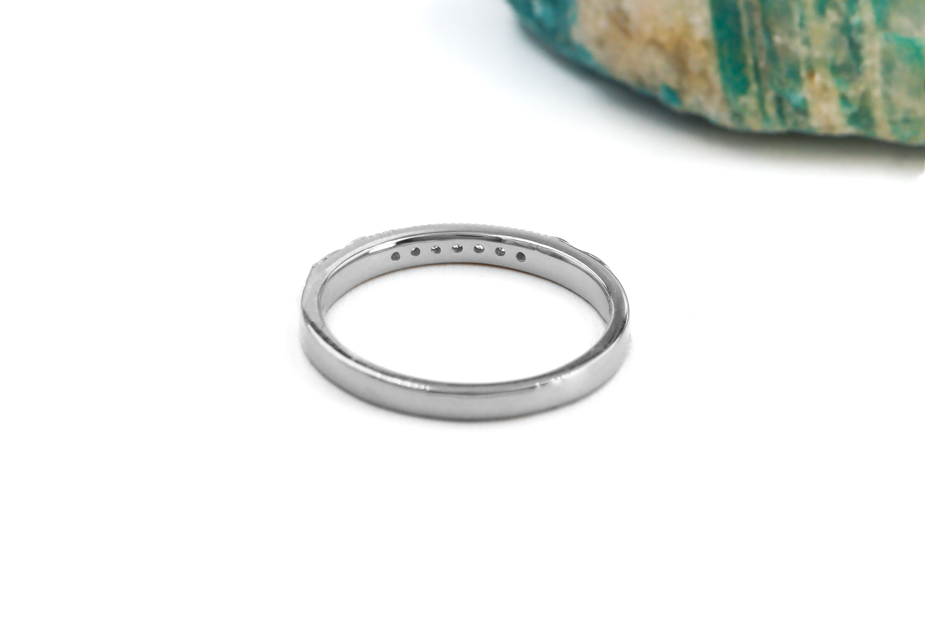 Authentic Platinum 950 Trinity Knot Wedding Ring For Women With a Polished Finish. Picture Of The Back.