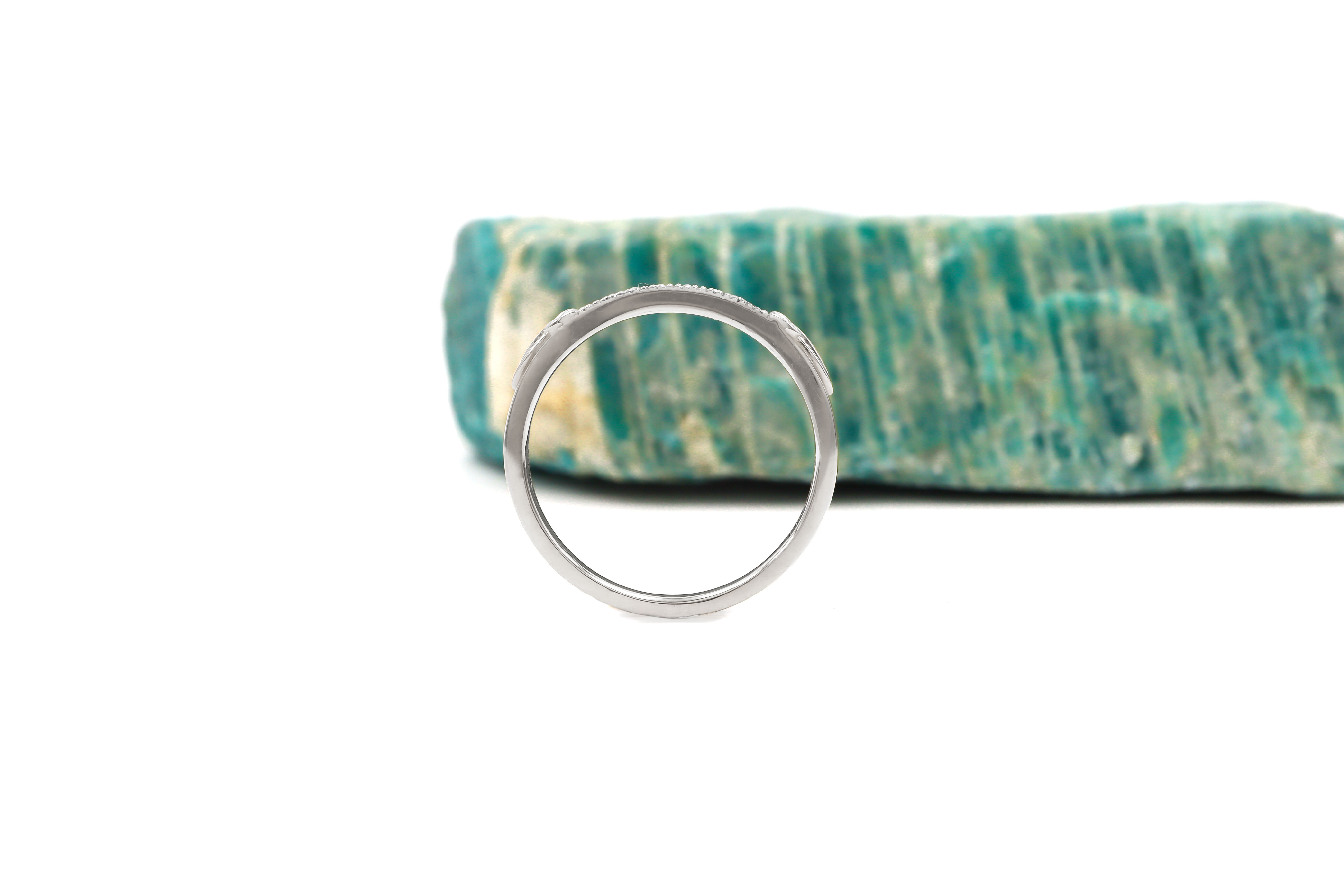 Real Platinum 950 Trinity Knot 2.0mm Ring For Women With a Polished Finish. Side View.