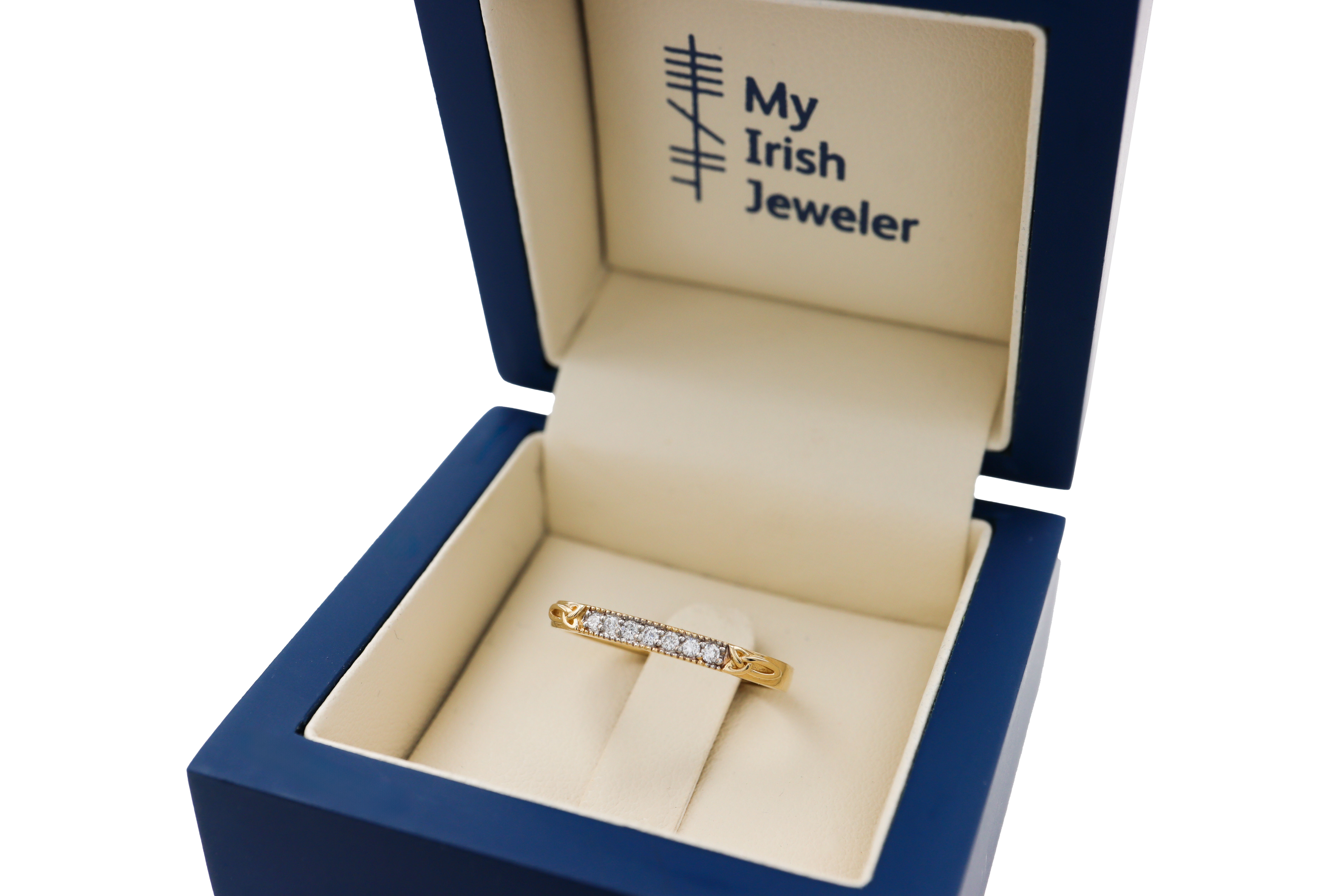 Irish Yellow Gold Trinity Knot 2.0mm Ring For Women With a Polished Finish. In Luxury Packaging.
