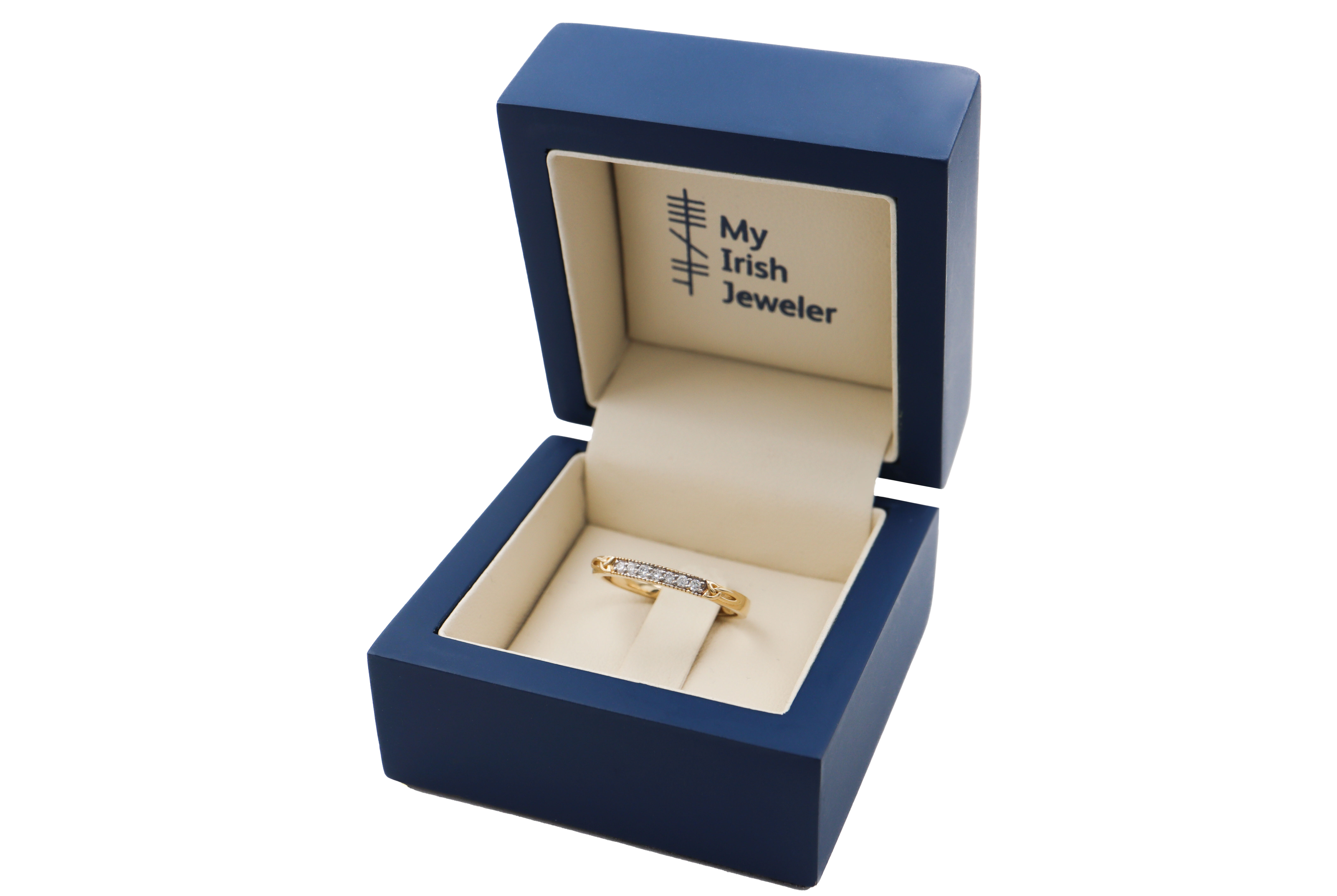 Luxurious Yellow Gold Trinity Knot Wedding Ring For Women With a Polished Finish. In Luxury Packaging.