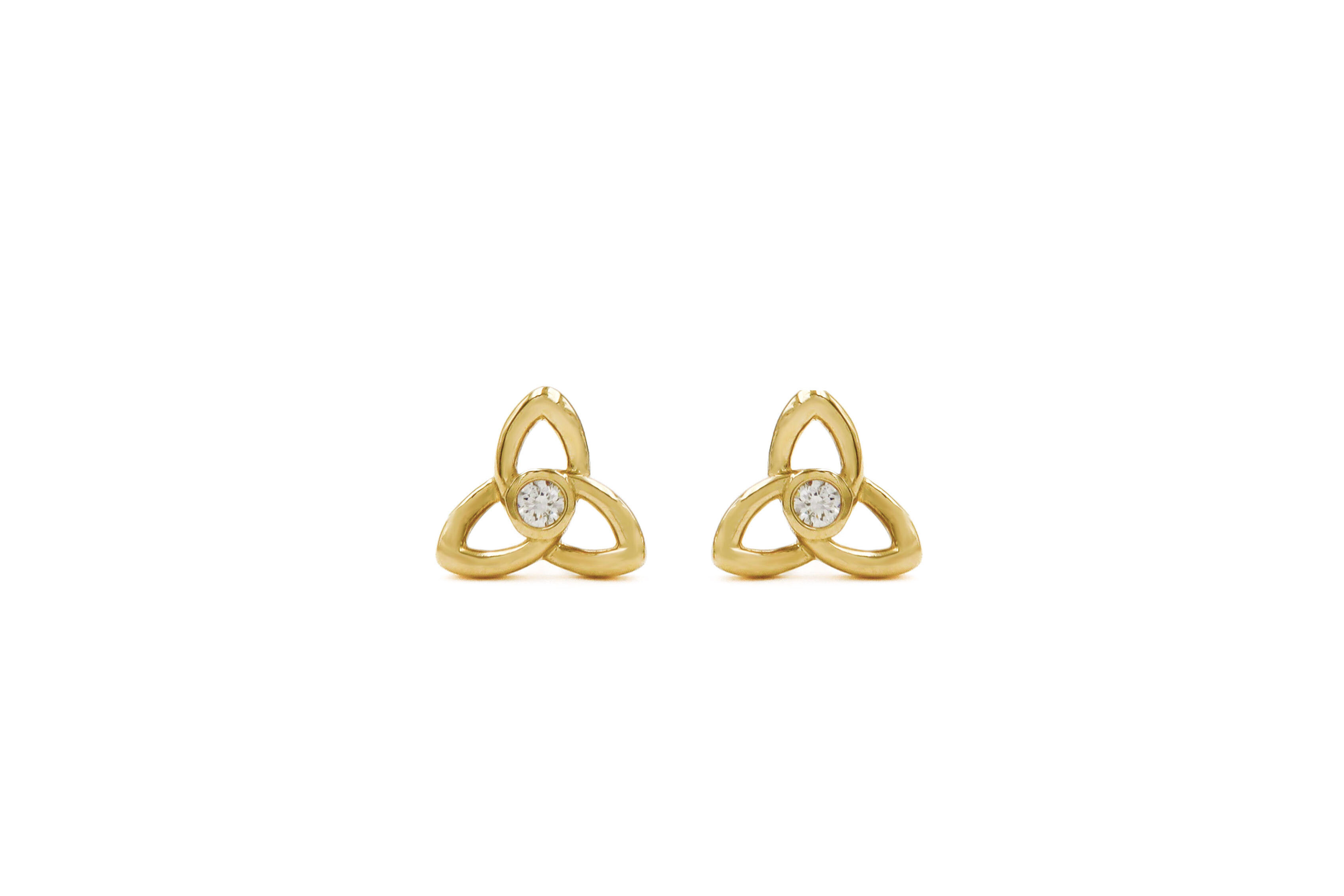 Womens Trinity Knot Gift Set in 14K Yellow Gold With a Polished Finish