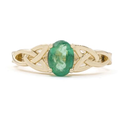 Trinity Knot Oval Emerald Ring