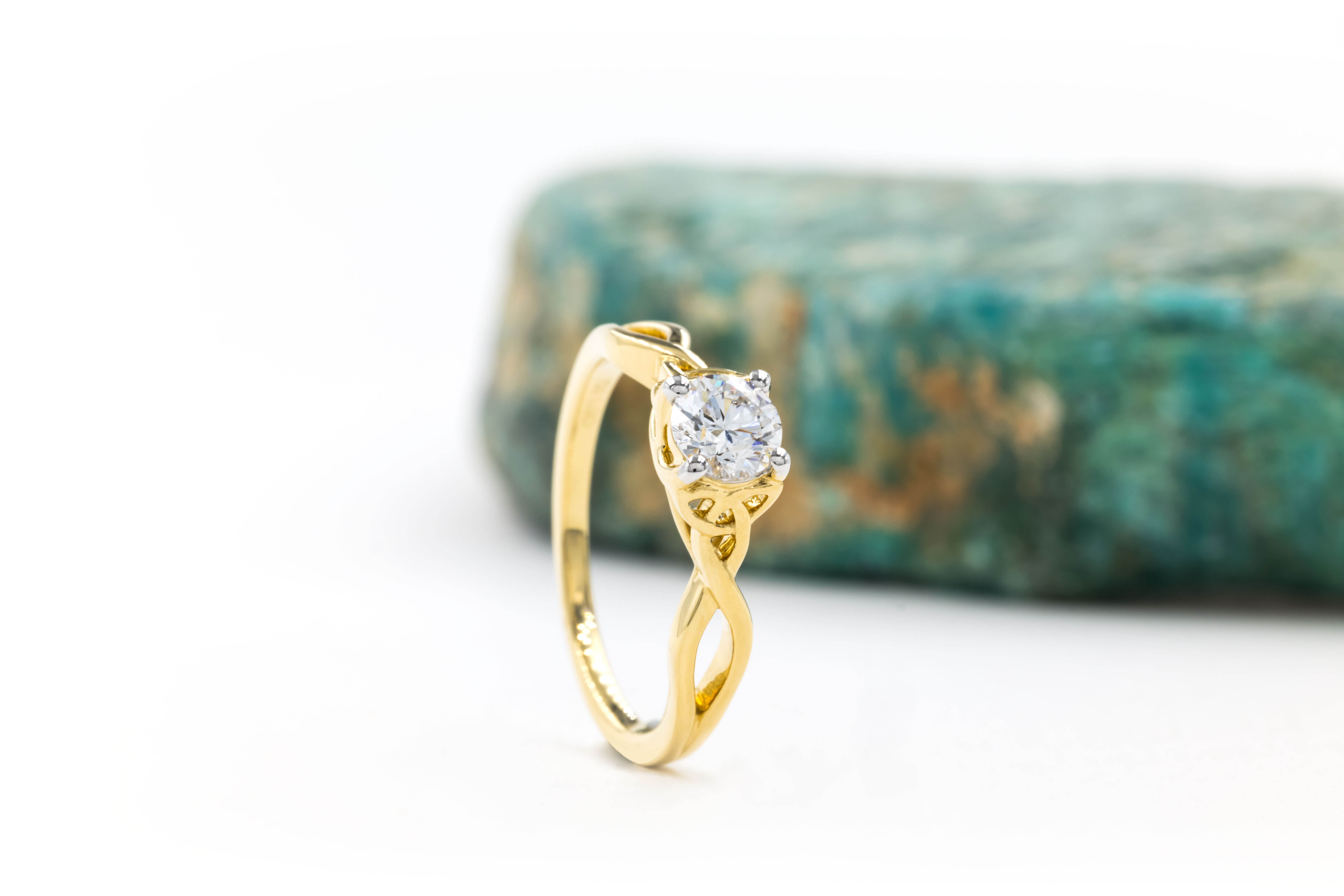 Gorgeous Yellow Gold Trinity Knot & Celtic Knot 0.50ct Lab Grown Diamond Engagement Ring For Women