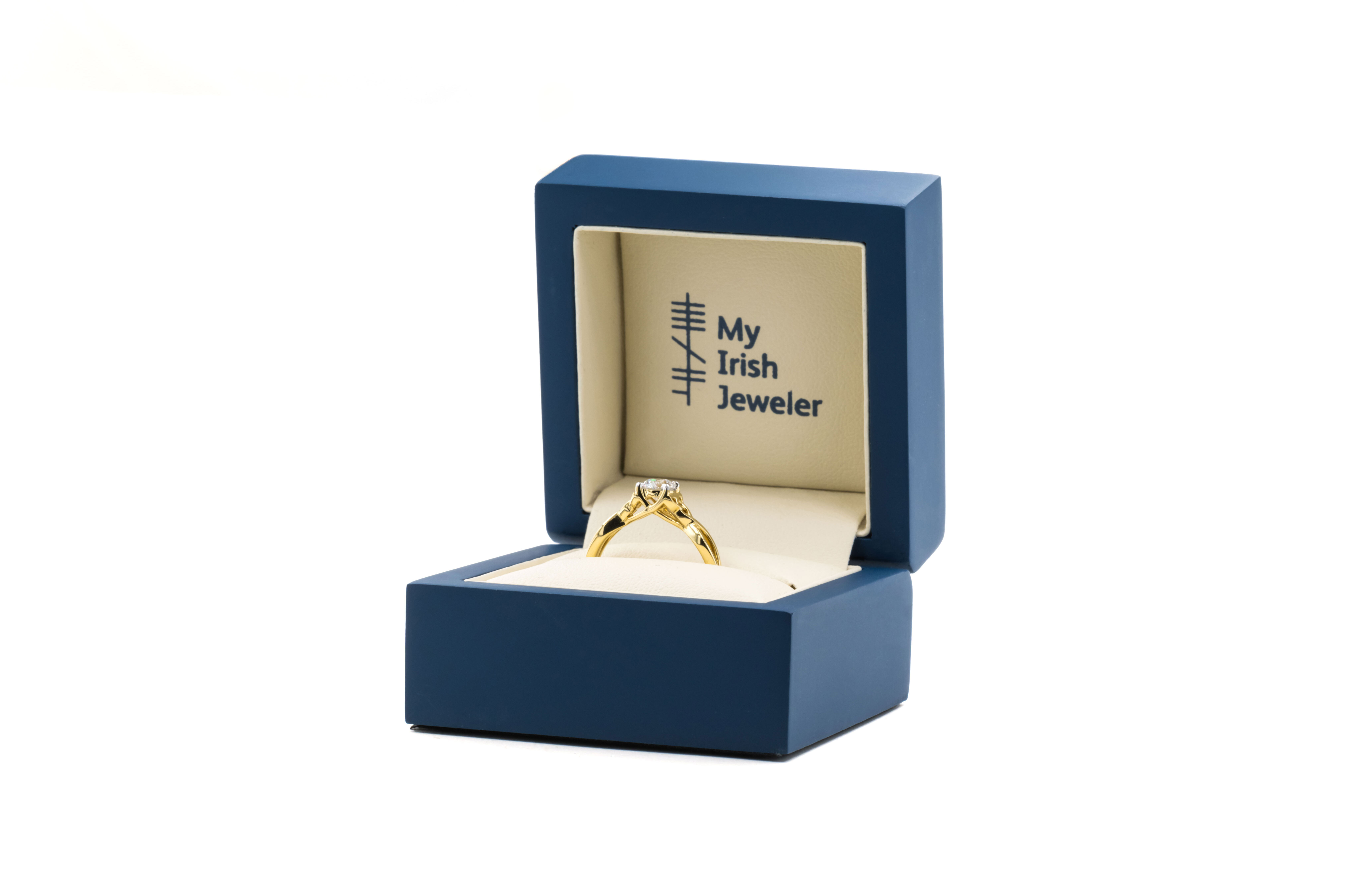 Real 18K Yellow Gold Trinity Knot & Celtic Knot Ring For Women
