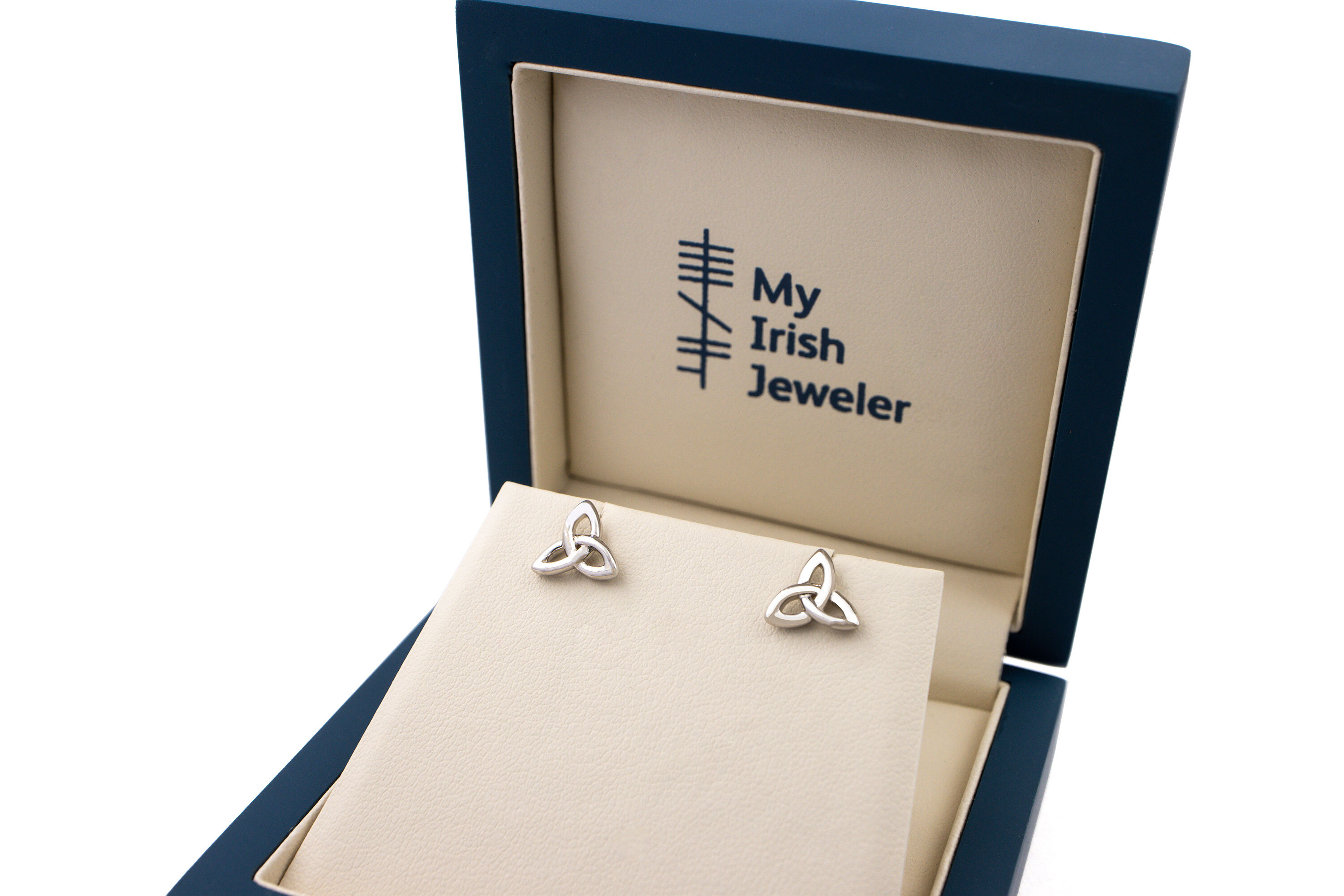 Womens Sterling Silver Trinity Knot Earrings