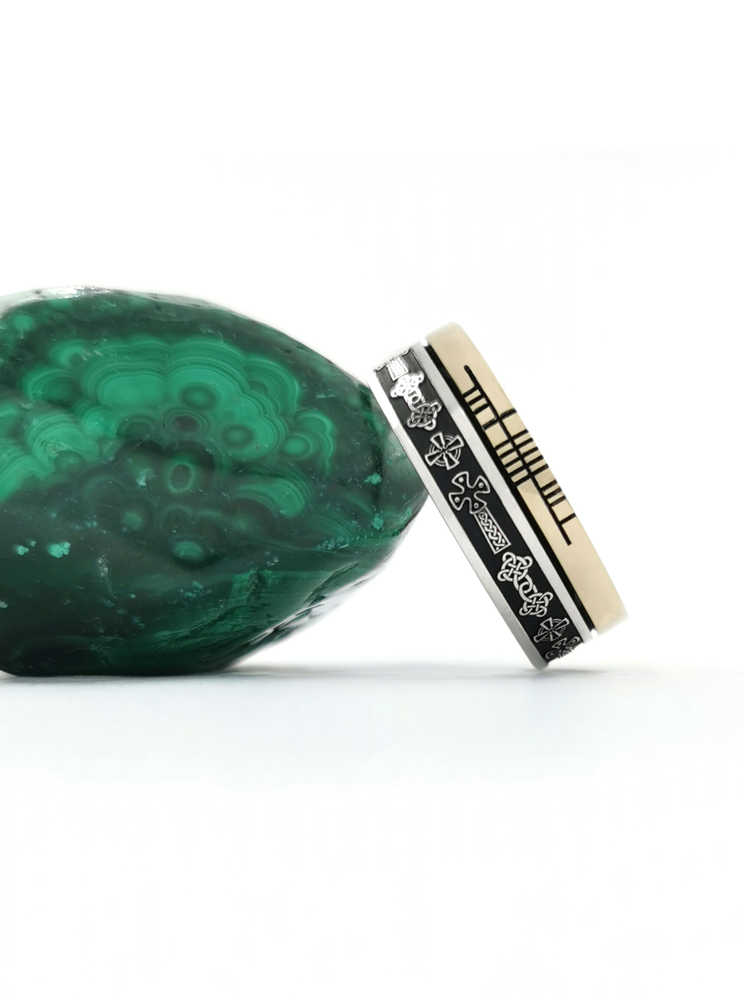 Authentic Sterling Silver & 10K Yellow Gold Celtic Cross Ring With a Oxidised Finish