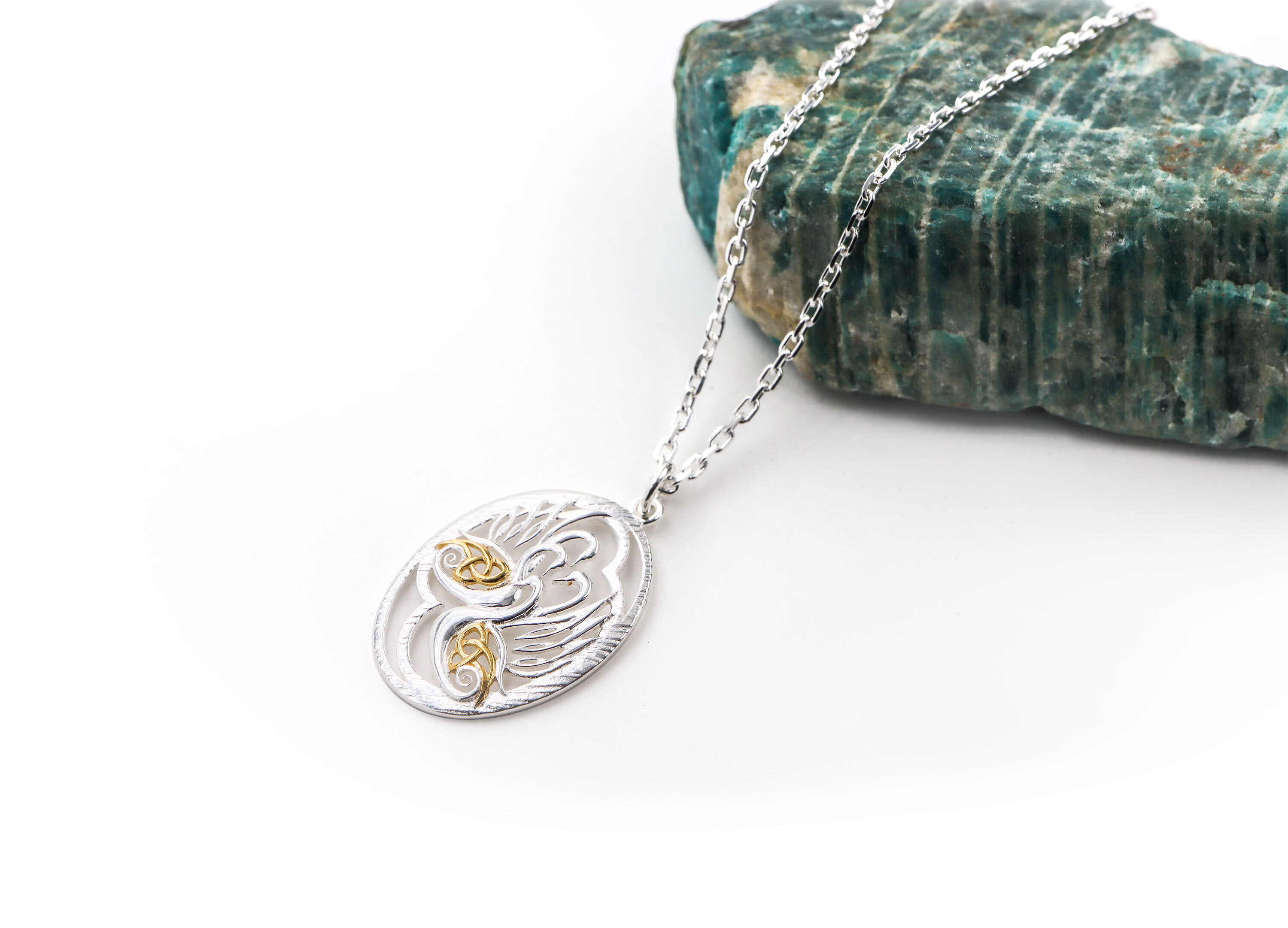 Real Sterling Silver Children of Lir Necklace For Women