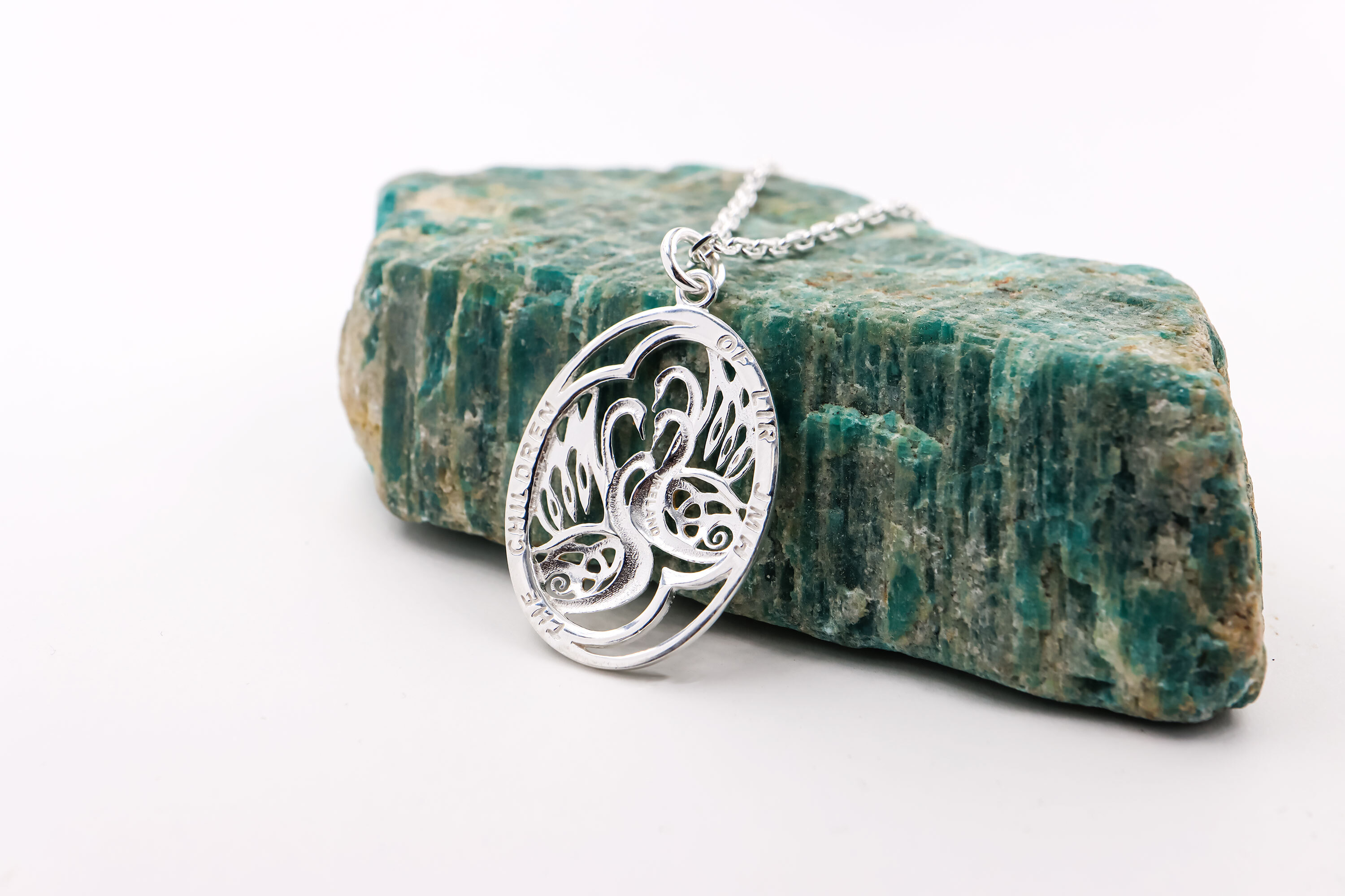 Womens Children of Lir & Trinity Knot Necklace in Real Sterling Silver