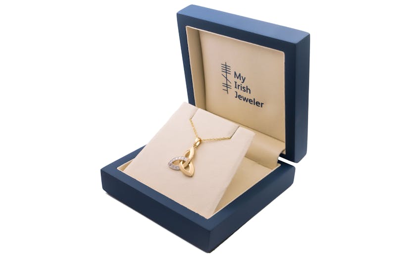 Womens Trinity Knot Necklace in 14K Yellow Gold