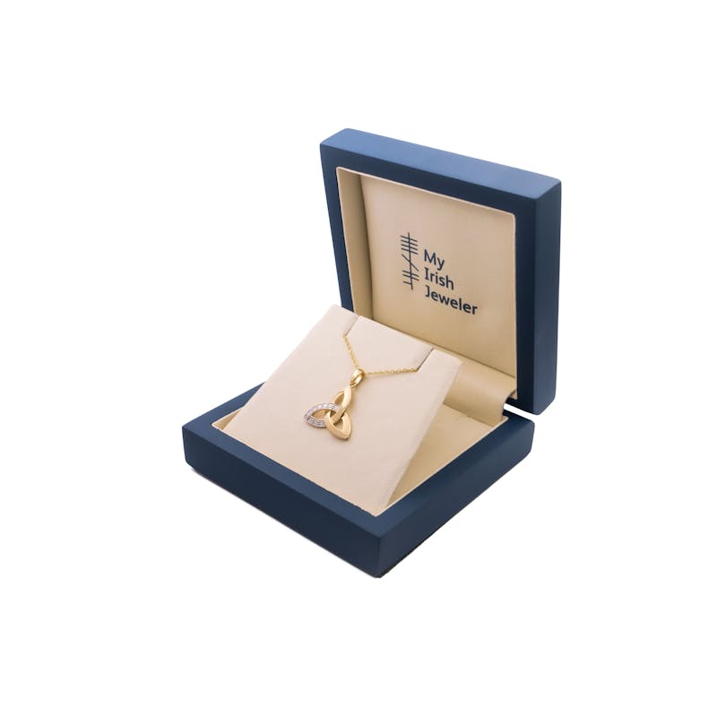 Womens Trinity Knot Necklace in 14K Yellow Gold