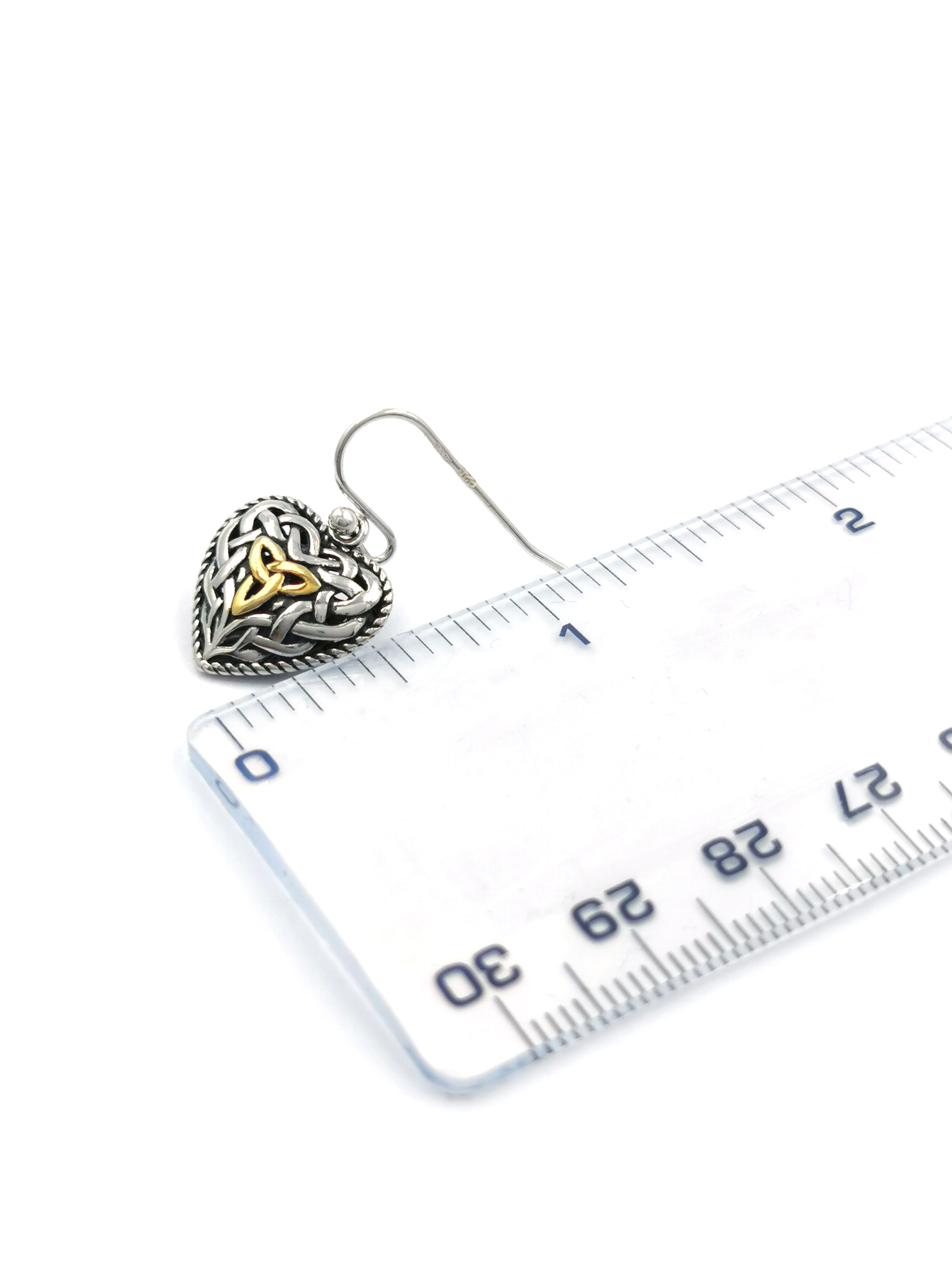 Attractive Sterling Silver Trinity Knot Gift Set For Women With a Oxidized Finish. Picture For Scale.