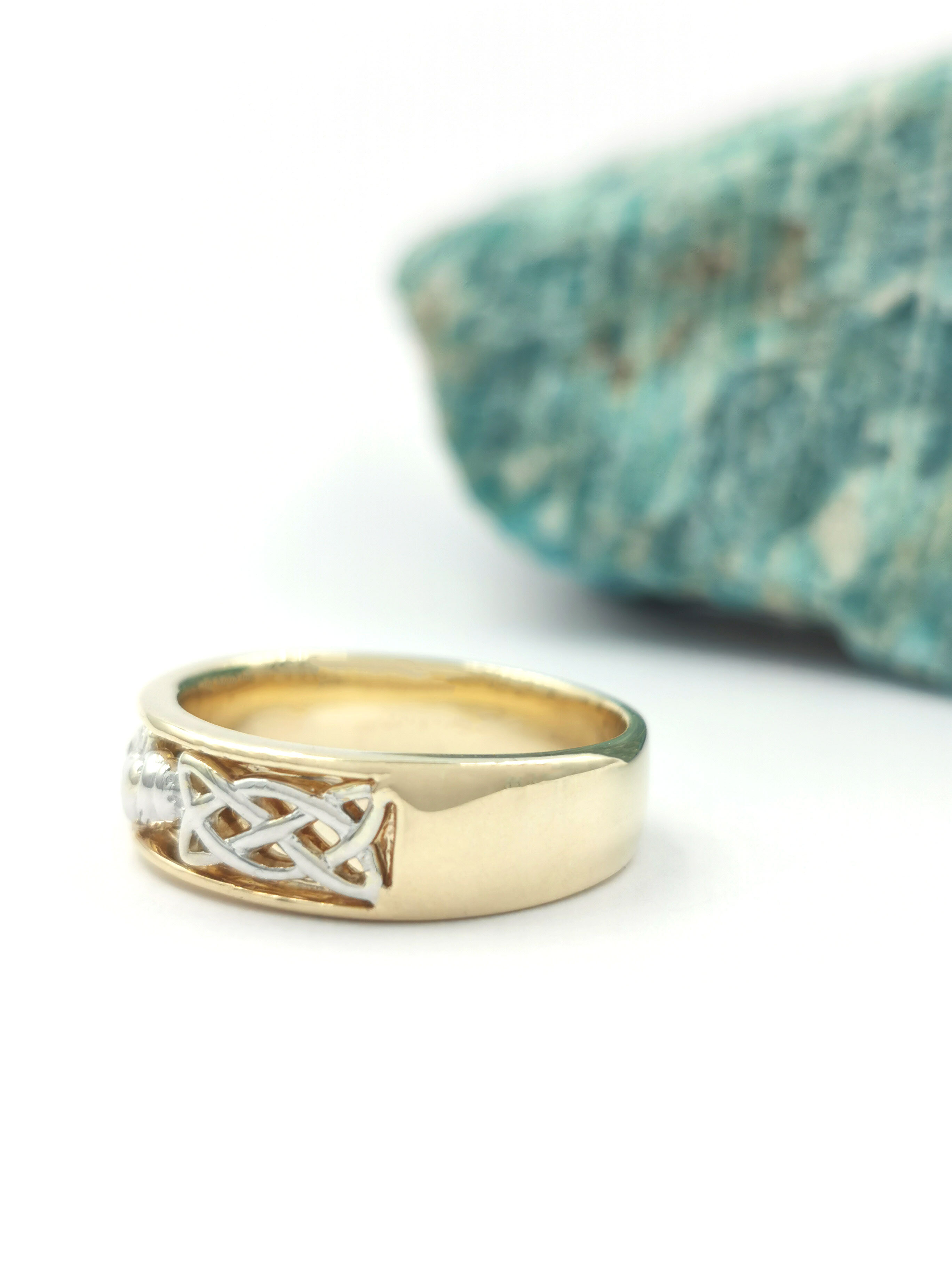 14 kイエローゴールドアイルランドのCladdaghケルトノットフープフープファインジュエリーギフト用女性用彼女