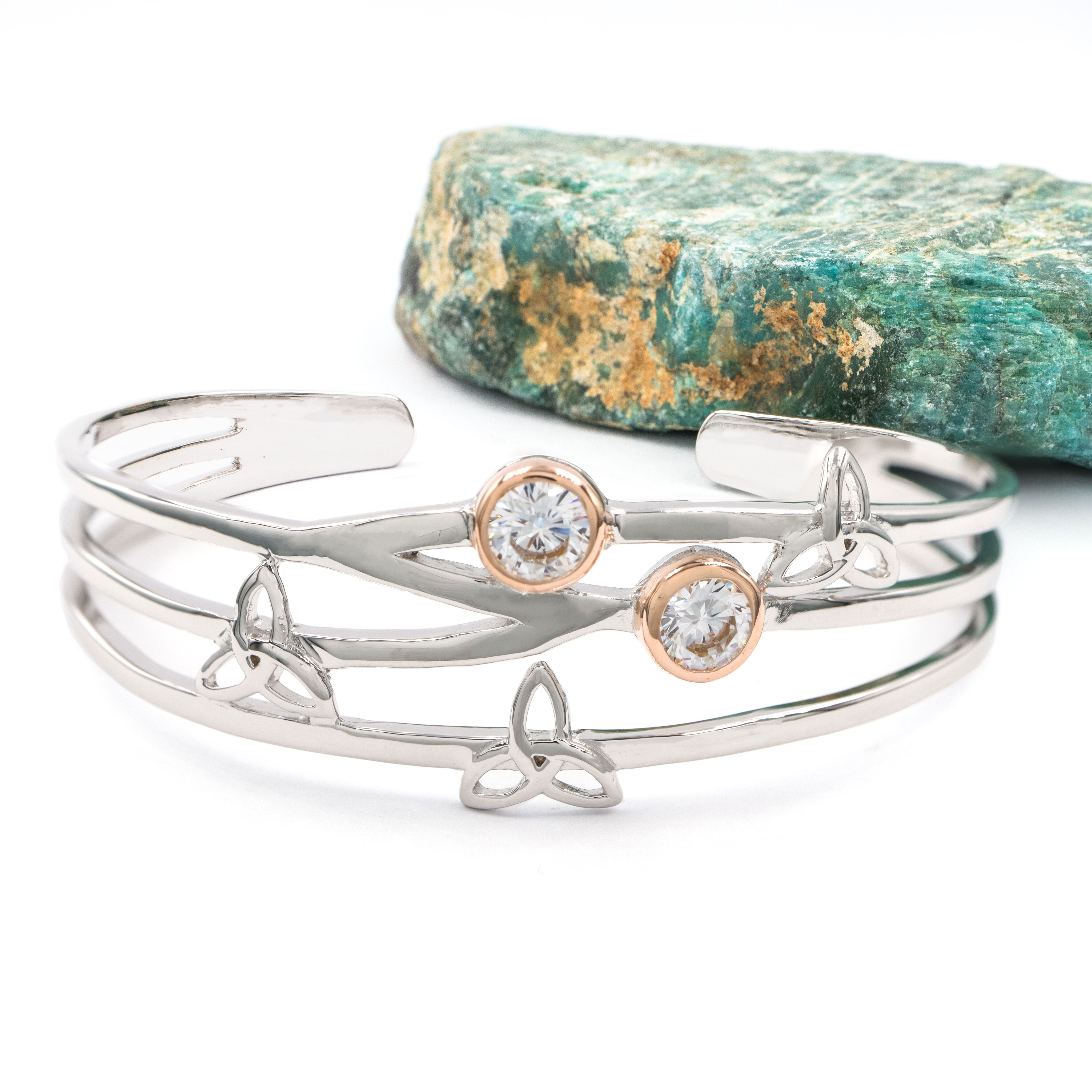 Two-Tone Torc Trinity Knot Bangle