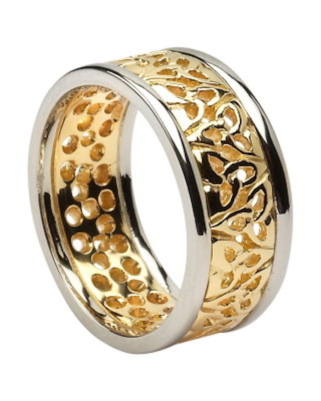 Pierced Trinity Knot Ring with Trim, Made in… | My Irish Jeweler