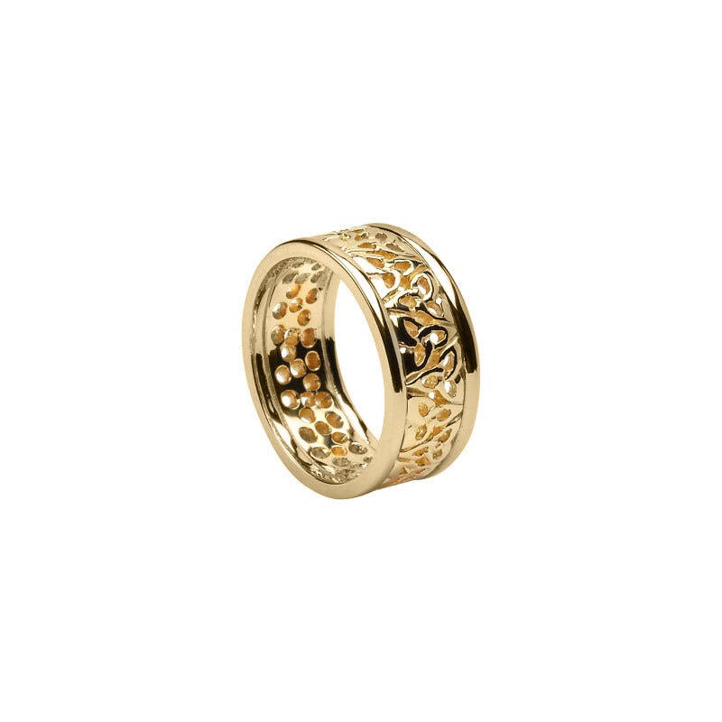 Womens Trinity Knot & Celtic Knot 7.9mm Ring in 14K Yellow Gold