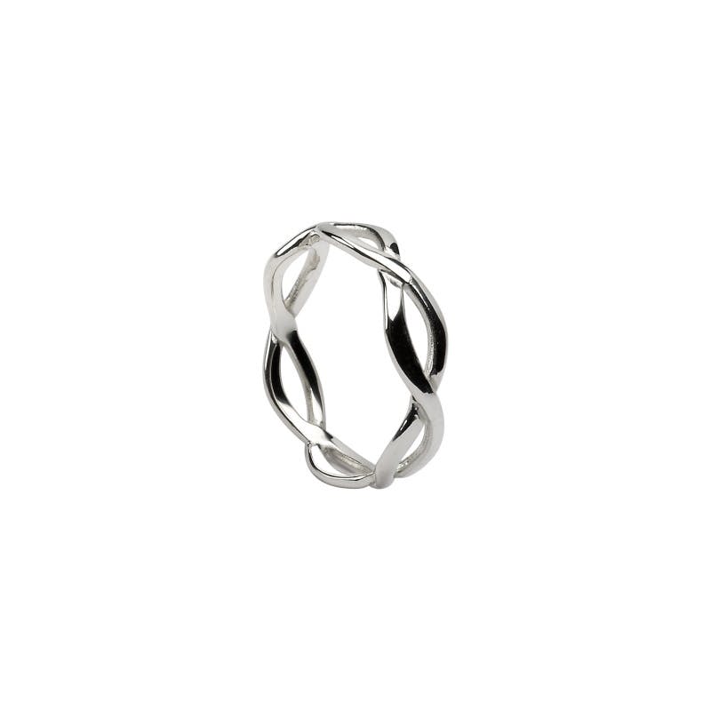 Womens Celtic Knot 4.8mm Ring in 14K White Gold