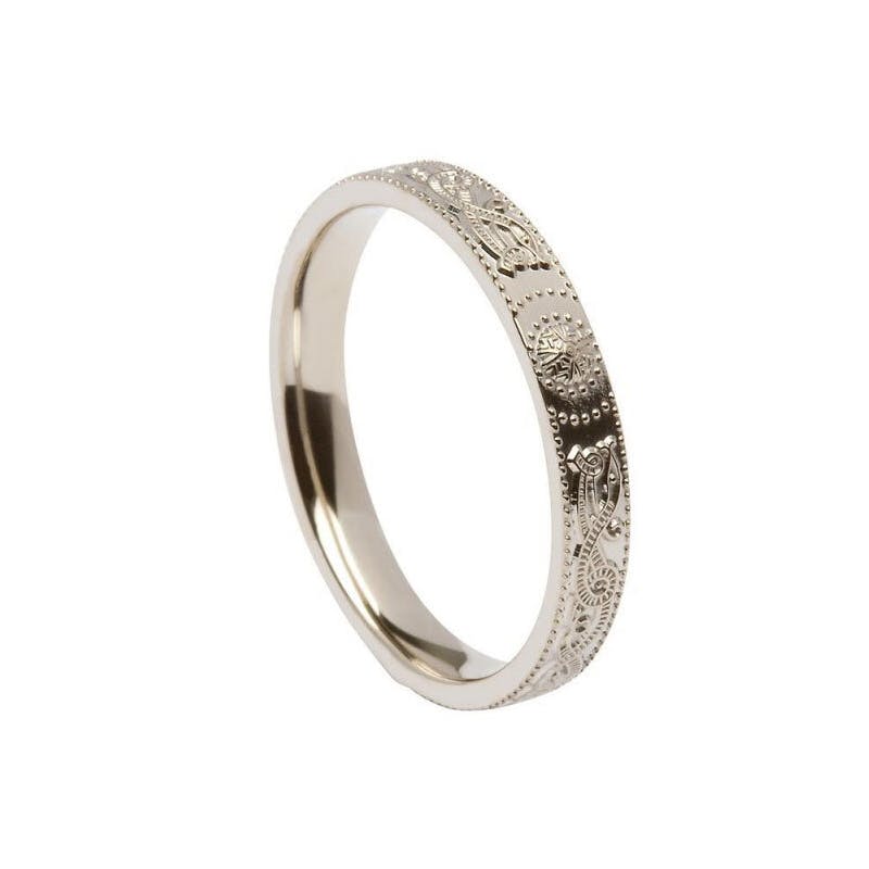Striking Platinum Celtic Knot 3.0mm Ring For Women